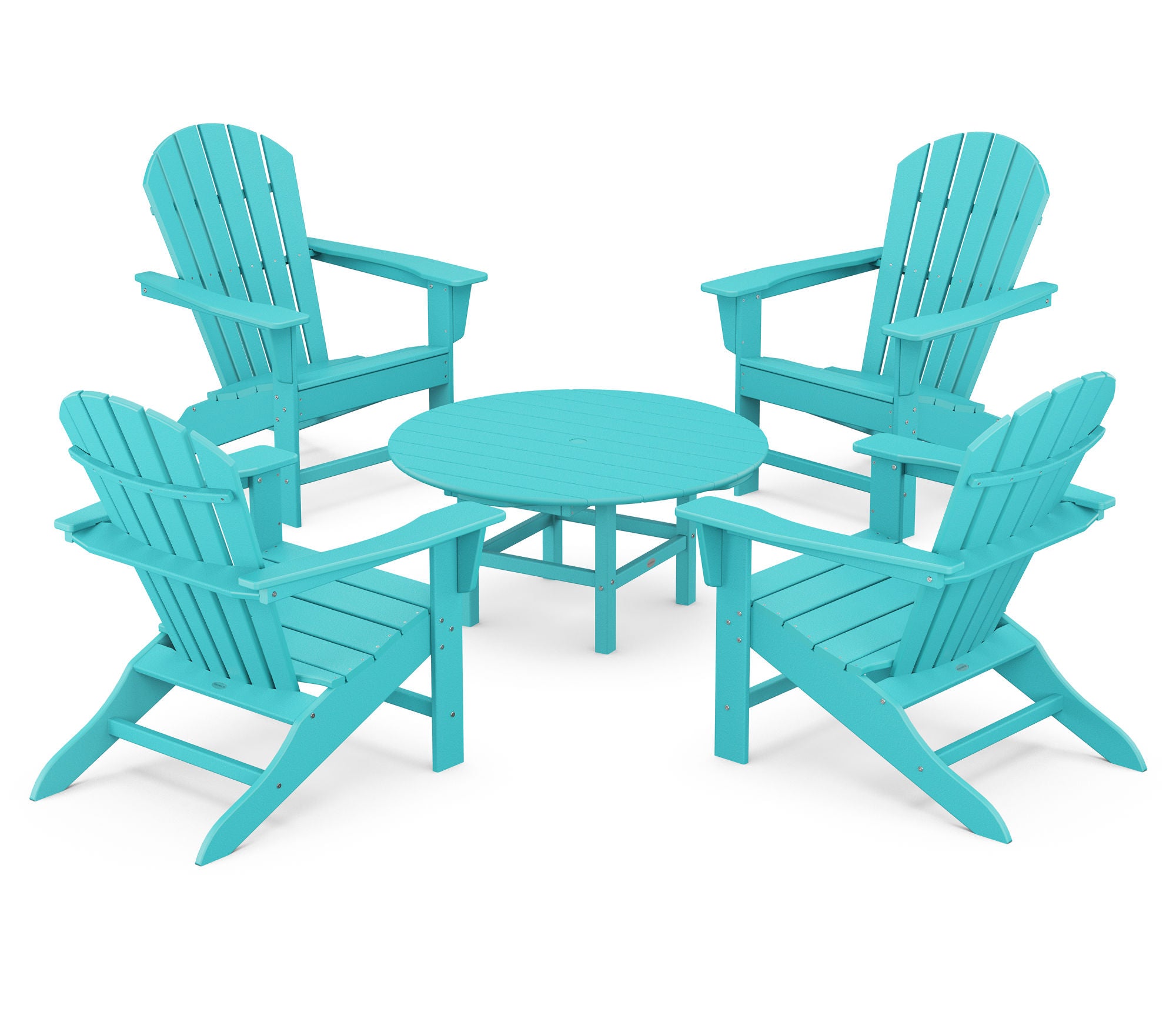 POLYWOOD South Beach 5-Piece Outdoor Conversation Set - Durable All-Weather Wicker Patio Furniture for Poolside, Garden & Backyard Relaxation