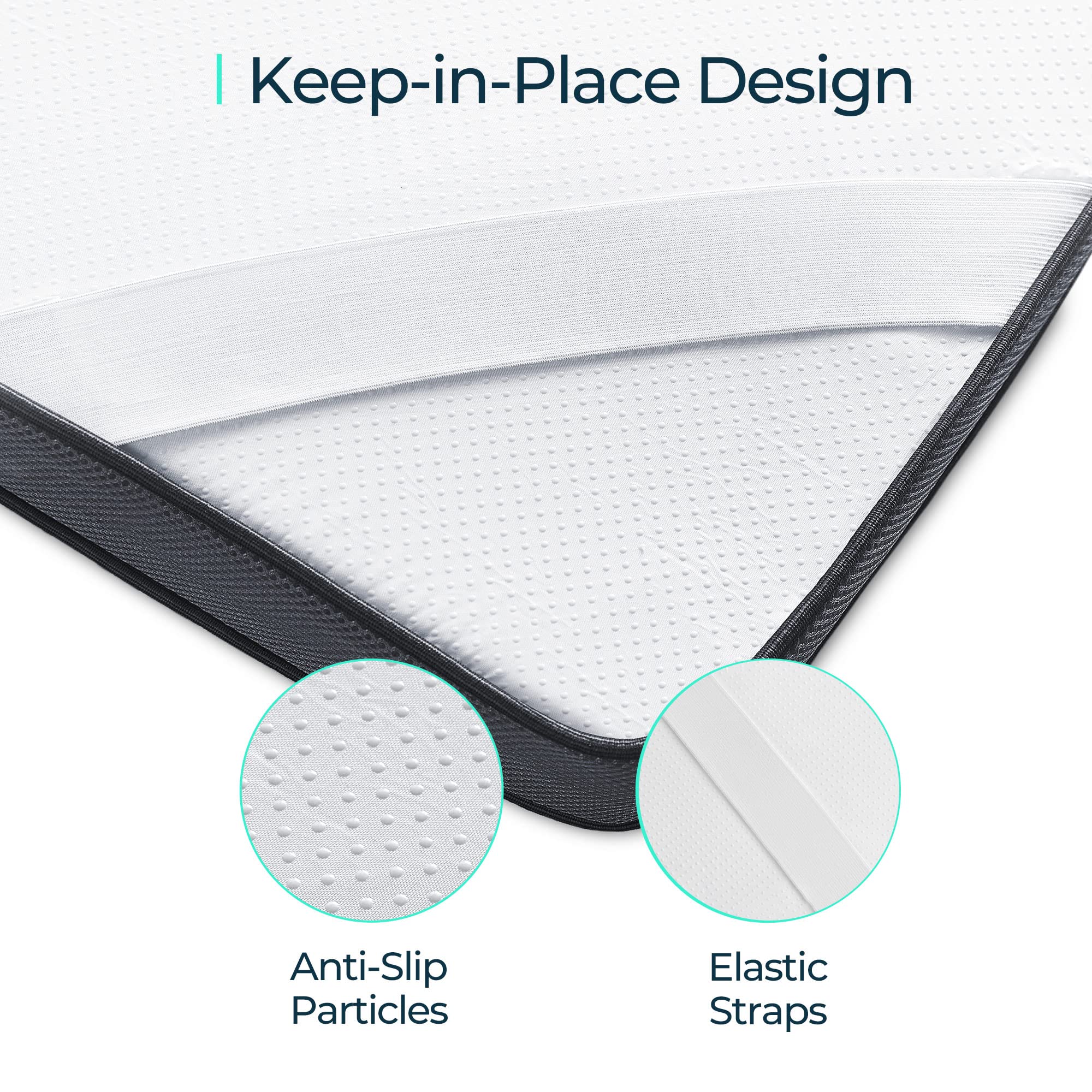 LINSY LIVING 3-Inch Gel Memory Foam Twin XL Mattress Topper - CertiPUR-US Certified, Cooling & Pressure Relief with Removable Washable Cover & Straps - Perfect for Dorm, Guest Room & Home Comfort Upgrade