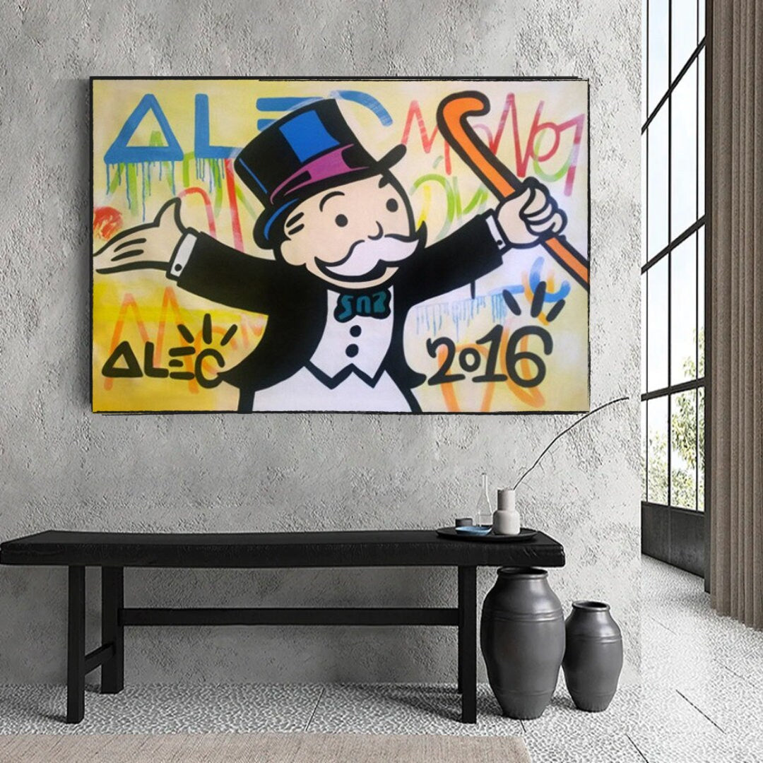 Alec Monopoly Magician Millionaire Art Print - Vintage Monopoly Inspired Wall Decor for Home, Office & Game Room - Unique Pop Art Poster for Collectors & Fans