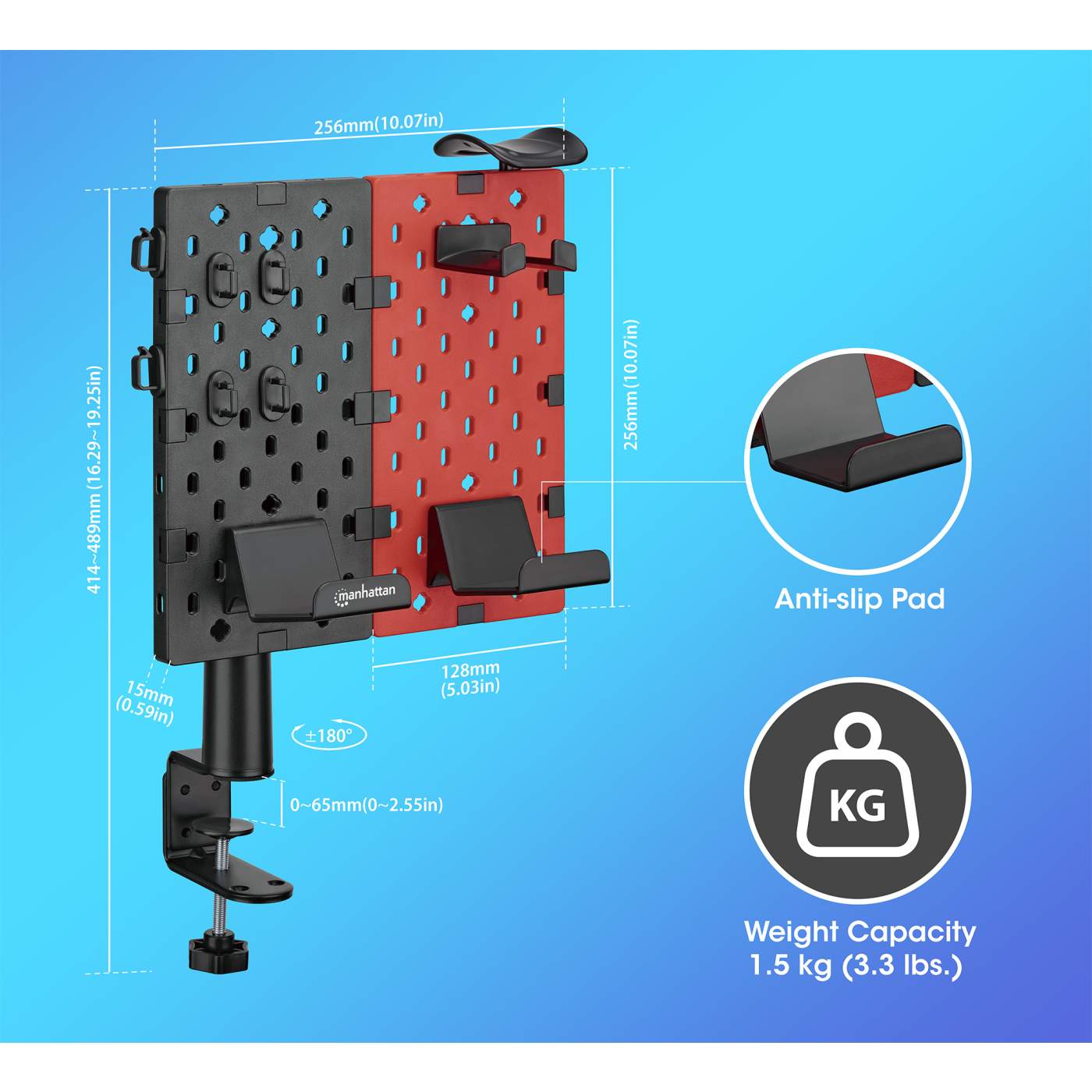 Pegboard Desktop Organizer and Accessory Holder - Wall Mounted Storage Solution for Office, Workshop & Home Organization - Perfect for Tools, Stationery & Craft Supplies