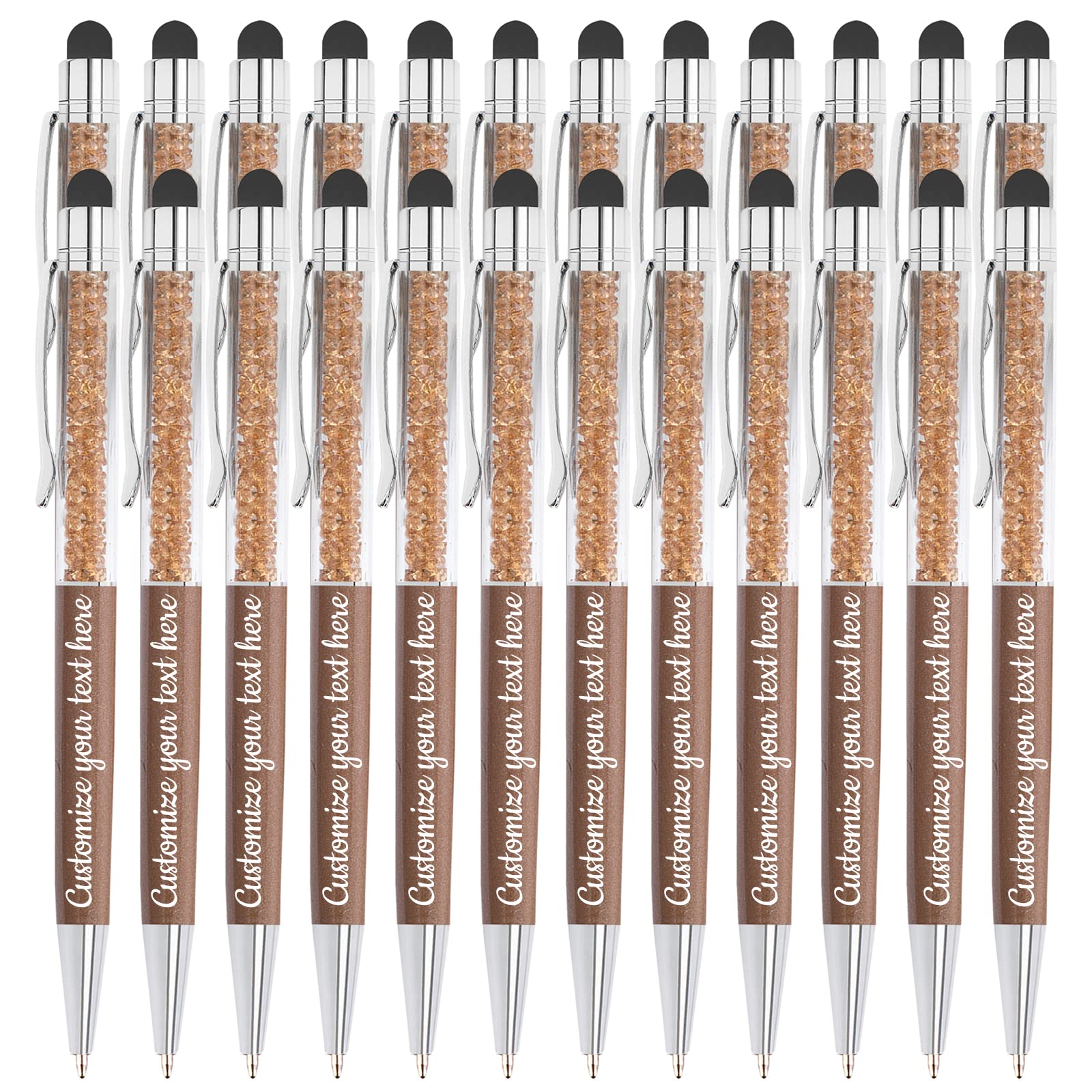 Custom 300-Piece Crystal Ballpoint Pen Set - Personalized Stylus Pen for Touchscreens | Office, School & Tablet Writing Supplies | Engraved with Your Name/Text | Perfect for Note-Taking, Business Gifts & Daily Use