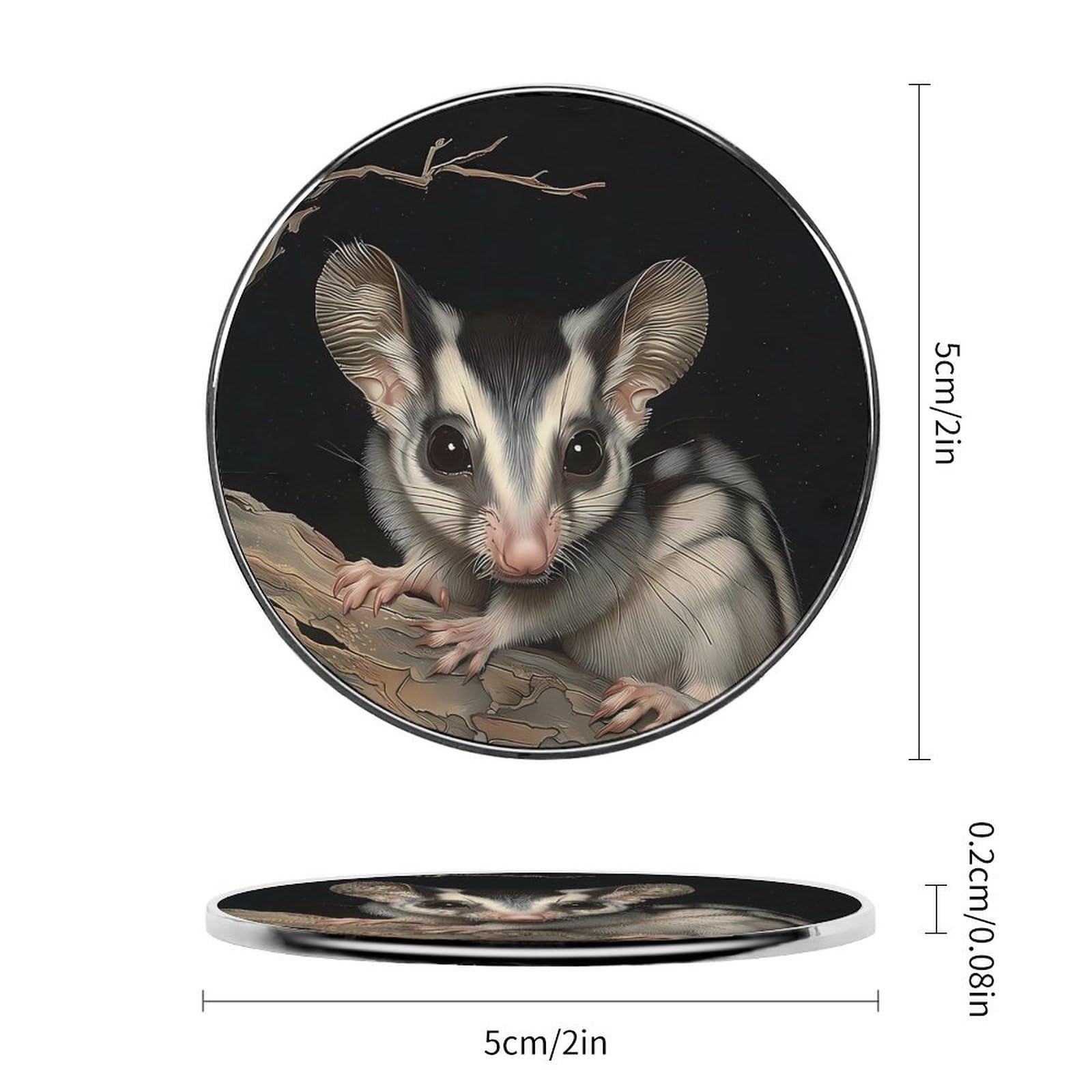 Australian Sugar Glider Round Fridge Magnet - Cute Magnetic Refrigerator Sticker for Home, Kitchen & Office Decor - Perfect for Gifts, DIY Crafts & Appliance Decoration