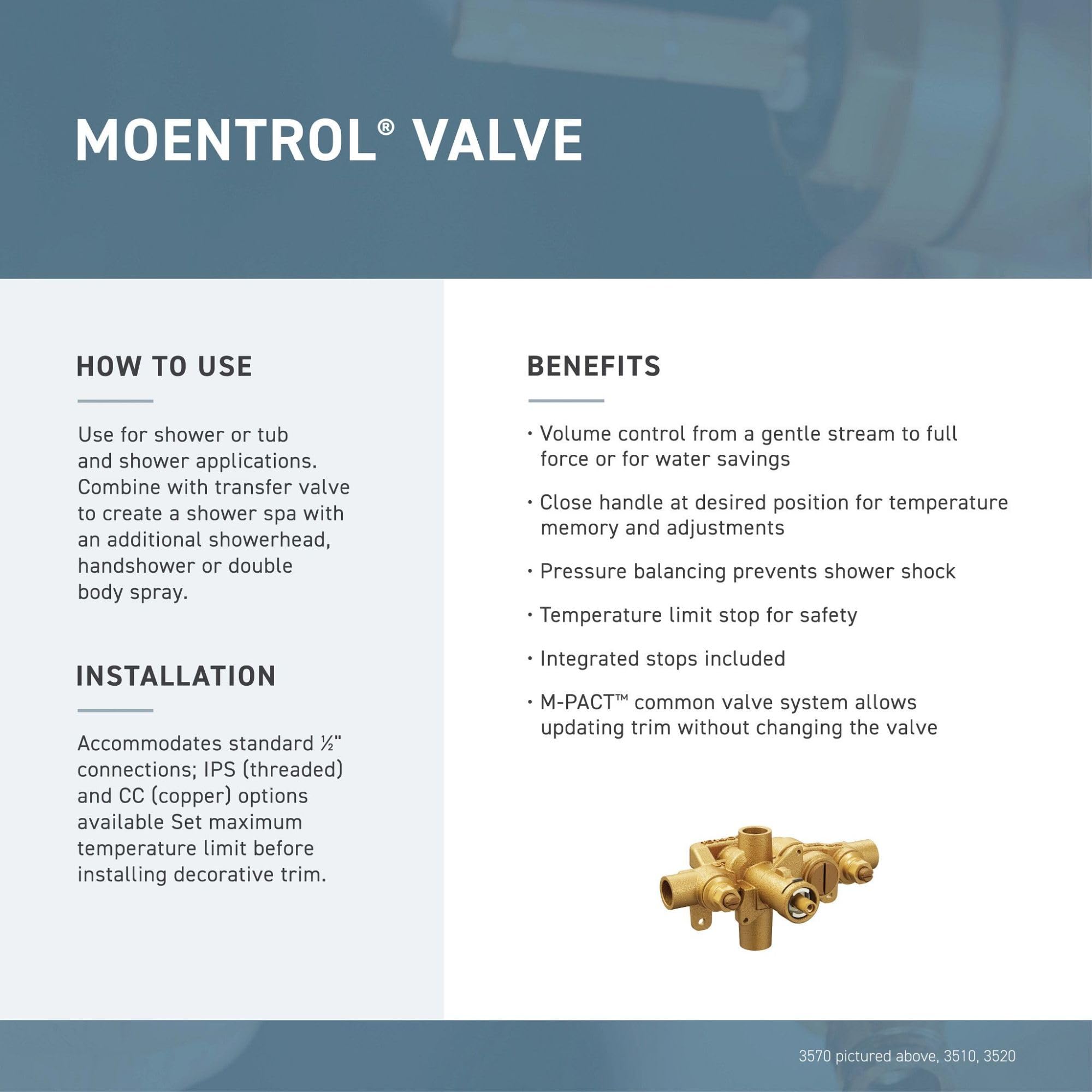 Moen T3111BN Kingsley Moentrol Tub Shower Trim Kit with Valve - Brushed Nickel Finish for Bathroom Renovation & Modern Shower Upgrade