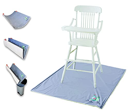 **Easy Clean Pourable Splat Mat for Under High Chair - Waterproof, Washable, Non-Slip Floor Protector for Baby Mealtime & Messy Play**    *(Ideal for feeding time, arts & crafts, and toddler activities to keep floors clean and safe!)*