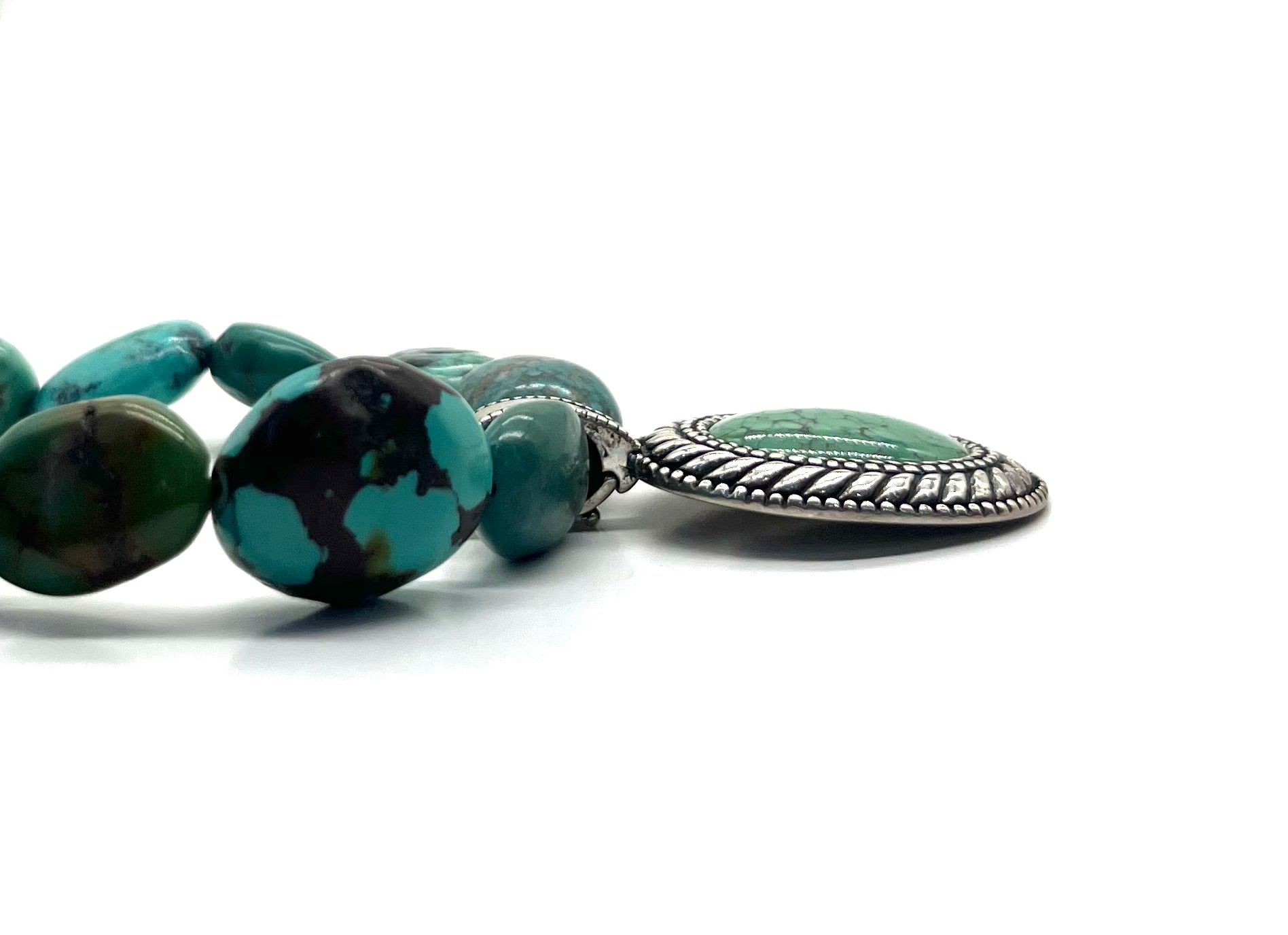 Turquoise Bead Necklace with Removable Pendant - Boho Chic Jewelry for Women | Handmade Statement Necklace for Casual Wear, Parties & Gifts