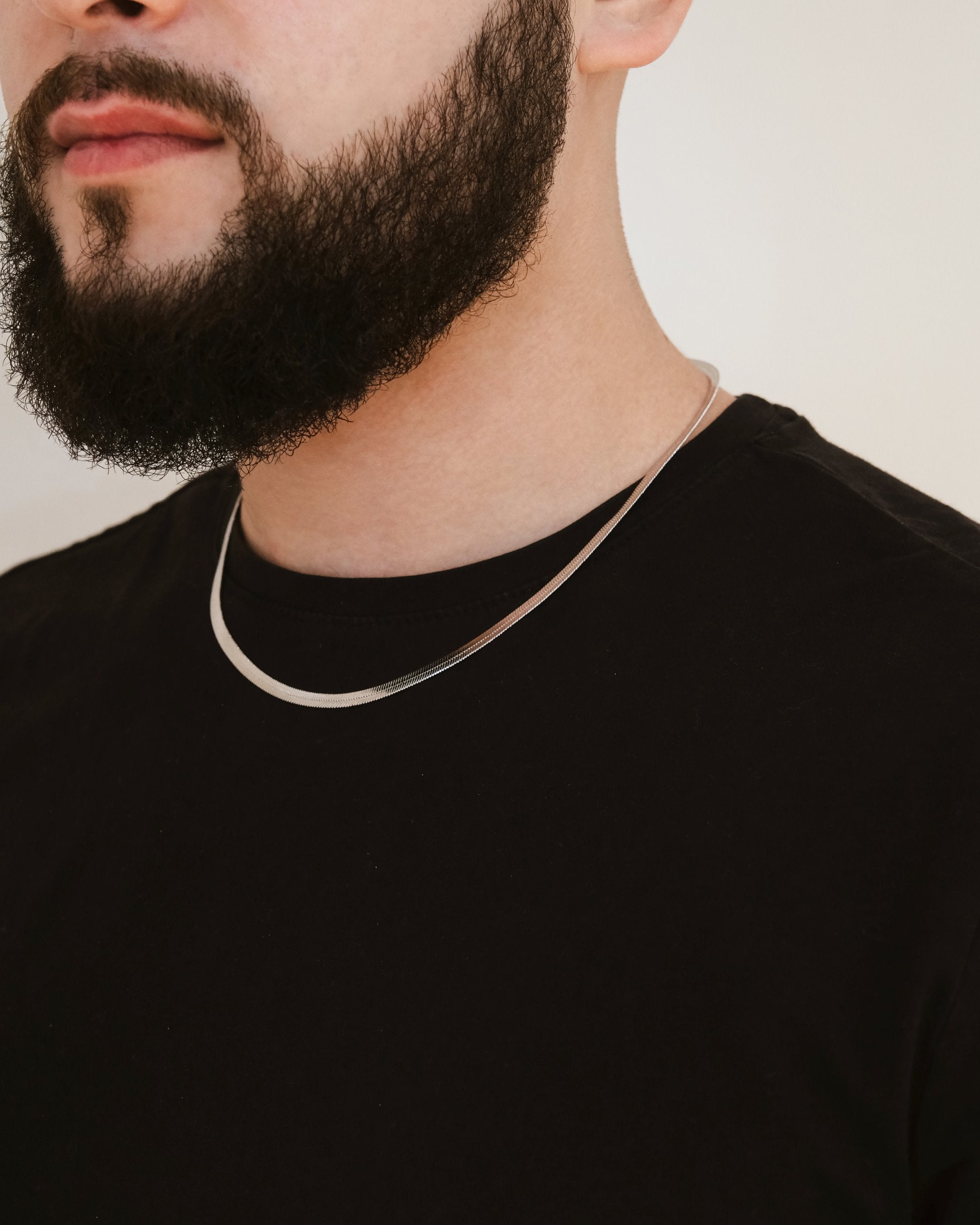 Stylish Men's Herringbone Chain Necklace 14K Gold Plated Stainless Steel - Perfect for Casual Wear, Date Nights & Gifts