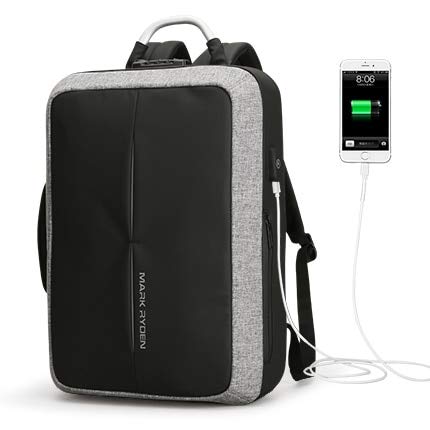 QOHNK Anti-Theft USB Charging Business Backpack for Men - TSA Lock, Laptop Compartment, Water-Resistant | Perfect for Travel, Work & Daily Commute