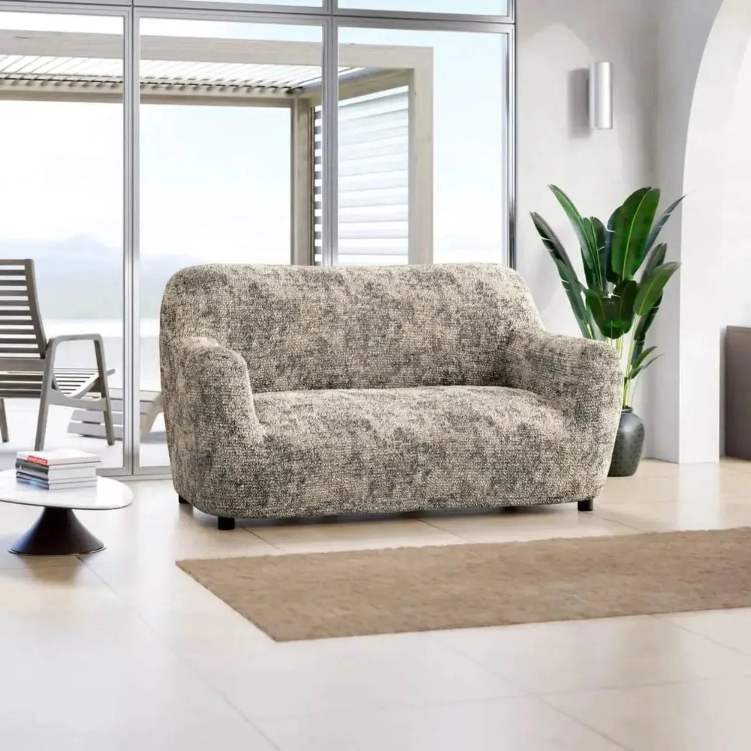 2 Seater Loveseat Slipcover - Soft Microfiber Fabric with Stylish Prints - Perfect for Living Room, Bedroom or Dorm Decor