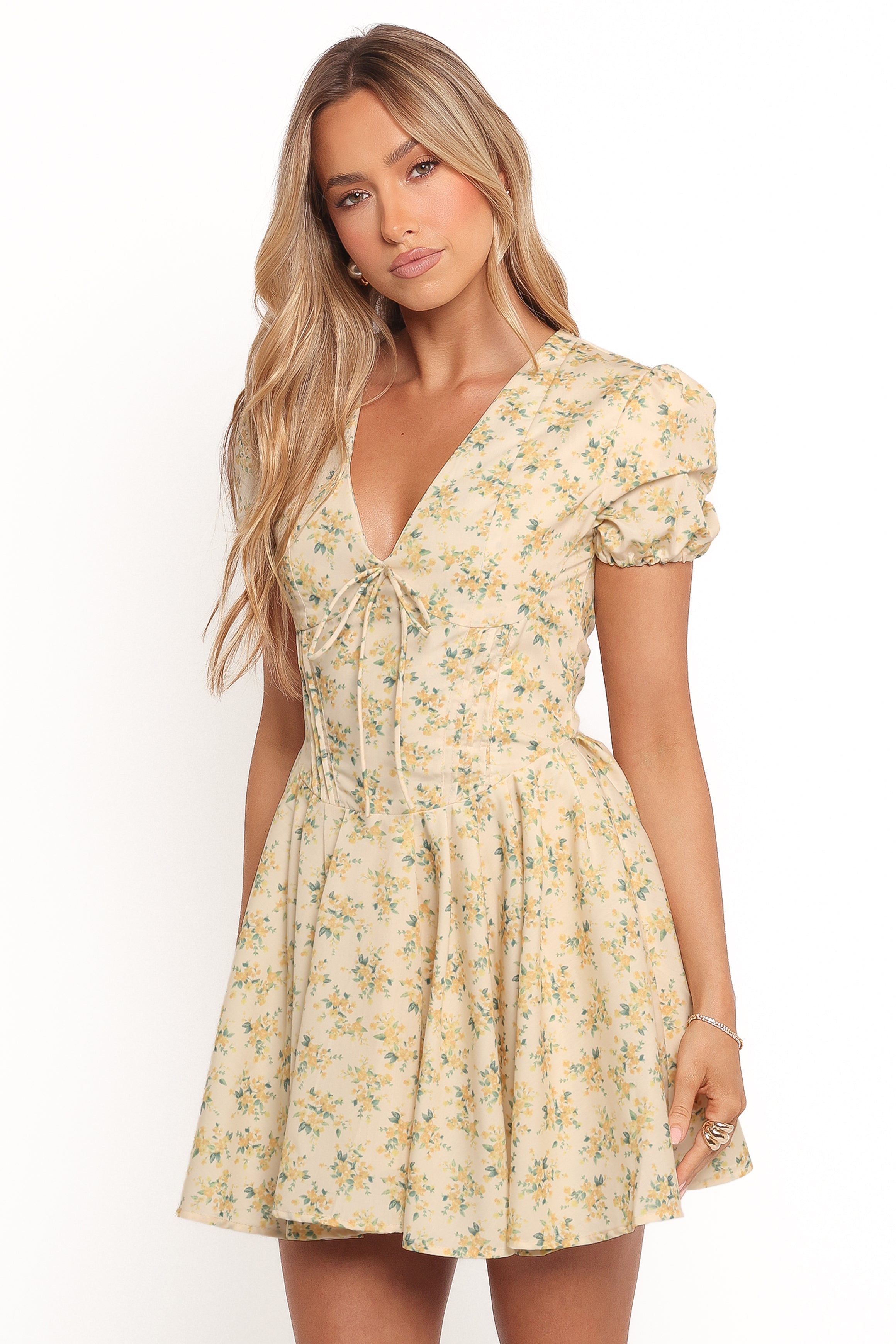 Anais Mini Floral Dress - Women's Summer Short Sleeve Party Dress for Beach, Wedding & Date Night