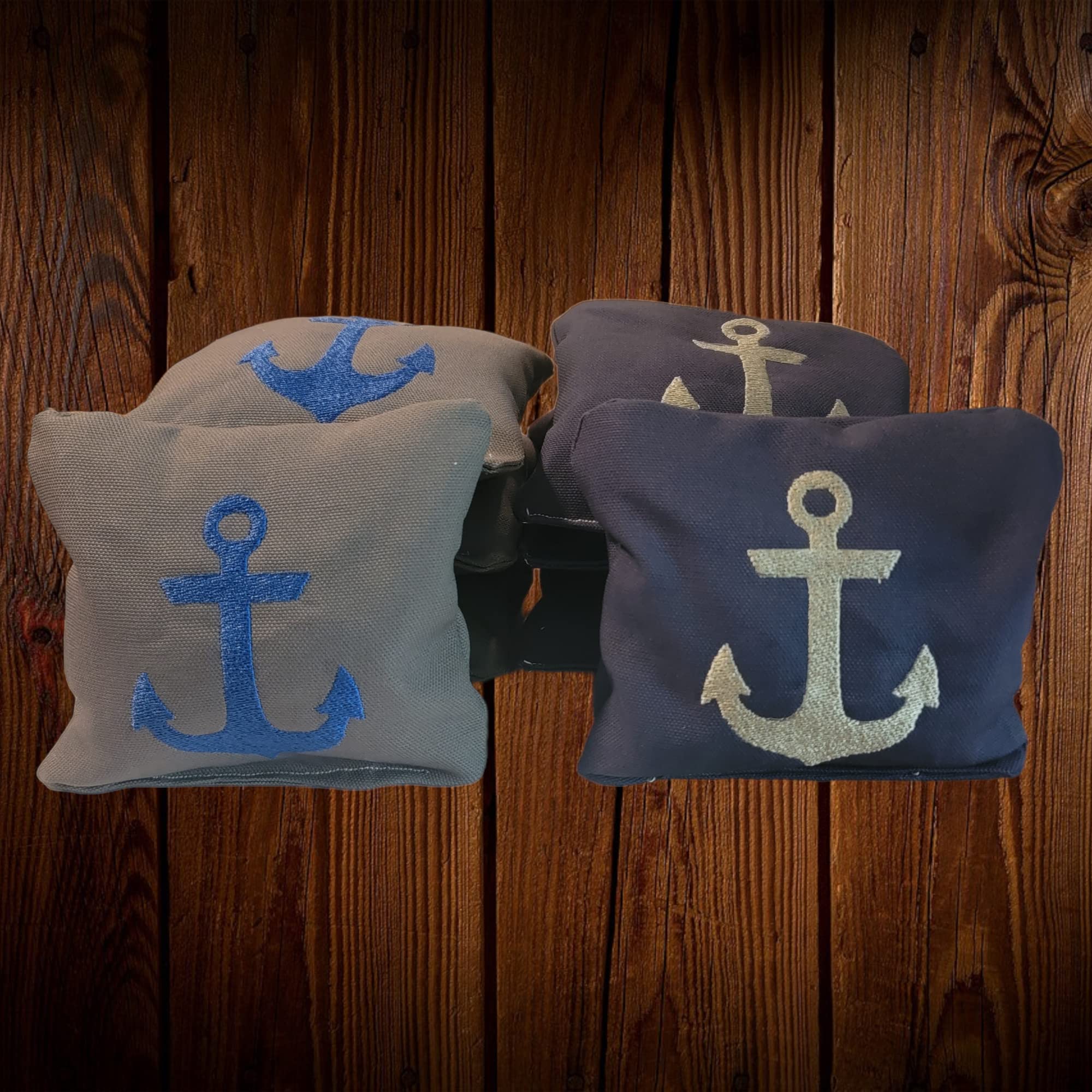 Premium Anchor Cornhole Bags Set of 8 - Regulation Weight & Size for Backyard Games, Tailgating, and Outdoor Parties - Free Shipping Included