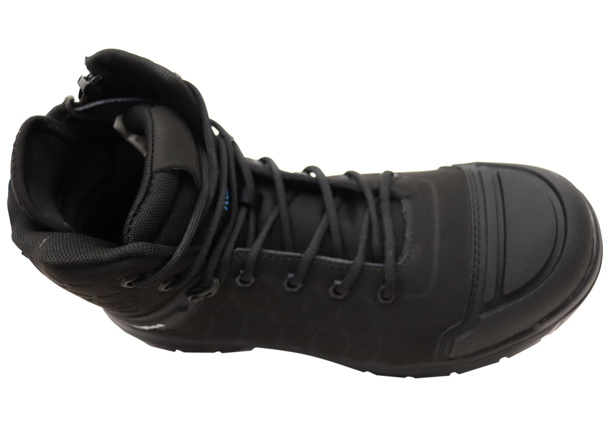KingGee Men's Quantum Hybrid Zip Lace Composite Toe Work Boots - Black Safety Shoes for Construction, Warehouse & Outdoor Work
