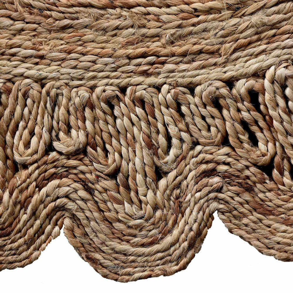 Exoticara Handwoven Jute Braided Rug - Natural Fiber Floor Mat for Boho Living Room, Bedroom, or Outdoor Patio Decor