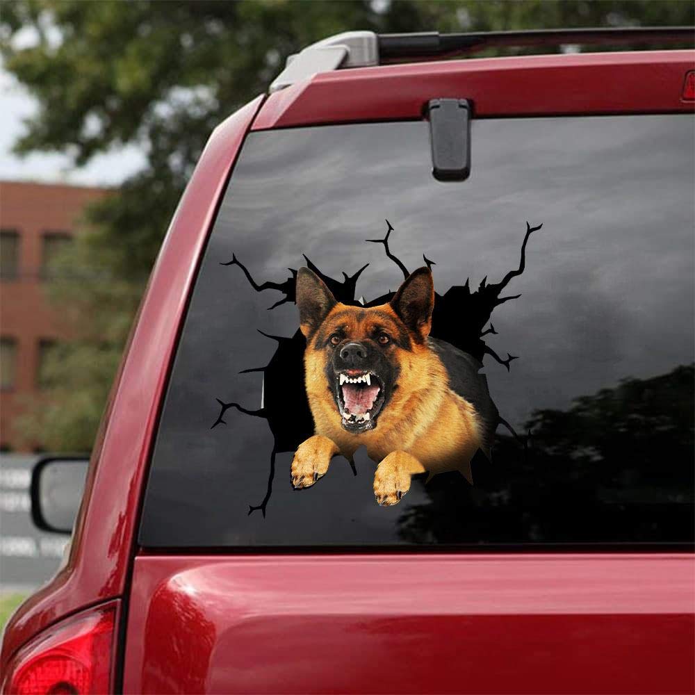 German Shepherd Car Decals - Pack of 2 Funny Dog Stickers for Windows & Walls (12