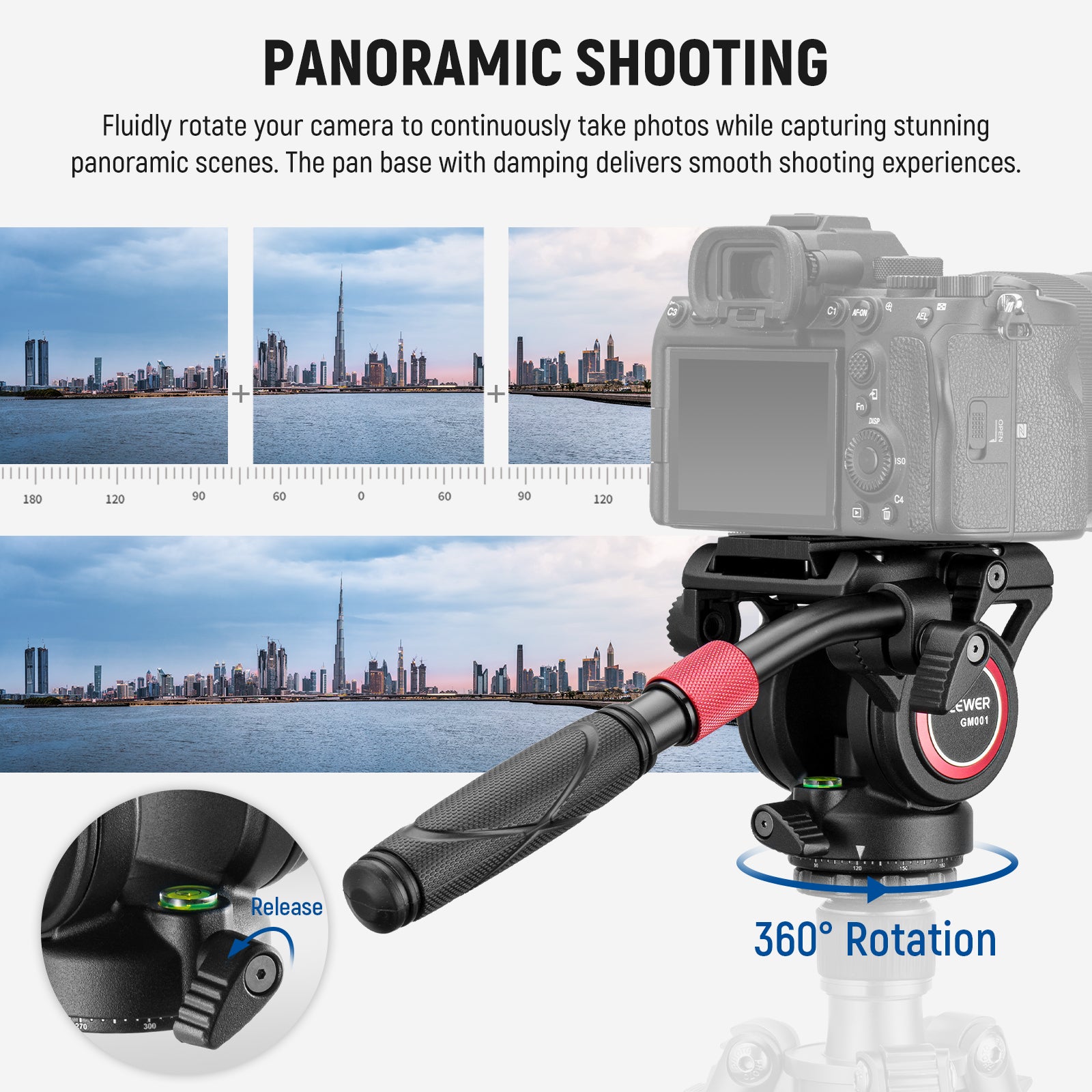 NEEWER GM001 Heavy Duty Metal Video Tripod with Fluid Head - Professional Camera Stand for DSLR, Mirrorless, Camcorders - Perfect for Filmmaking, Vlogging, Live Streaming & Photography
