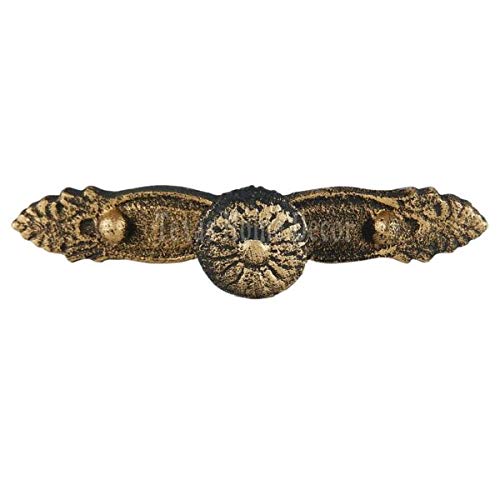 Vintage Cast Iron Fleur De Lis Drawer Pull Knob Handle - Victorian Style Rustic Gold Home Decor for Cabinets, Dressers & Furniture - Perfect for Farmhouse, Cottage & Antique Decorating