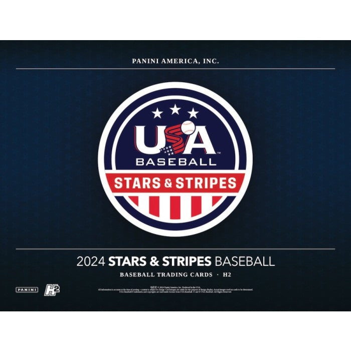2024 Panini Stars & Stripes Baseball Hobby Box - 24 Packs with Autograph & Memorabilia Cards - Perfect for Collectors & Fantasy Baseball Fans