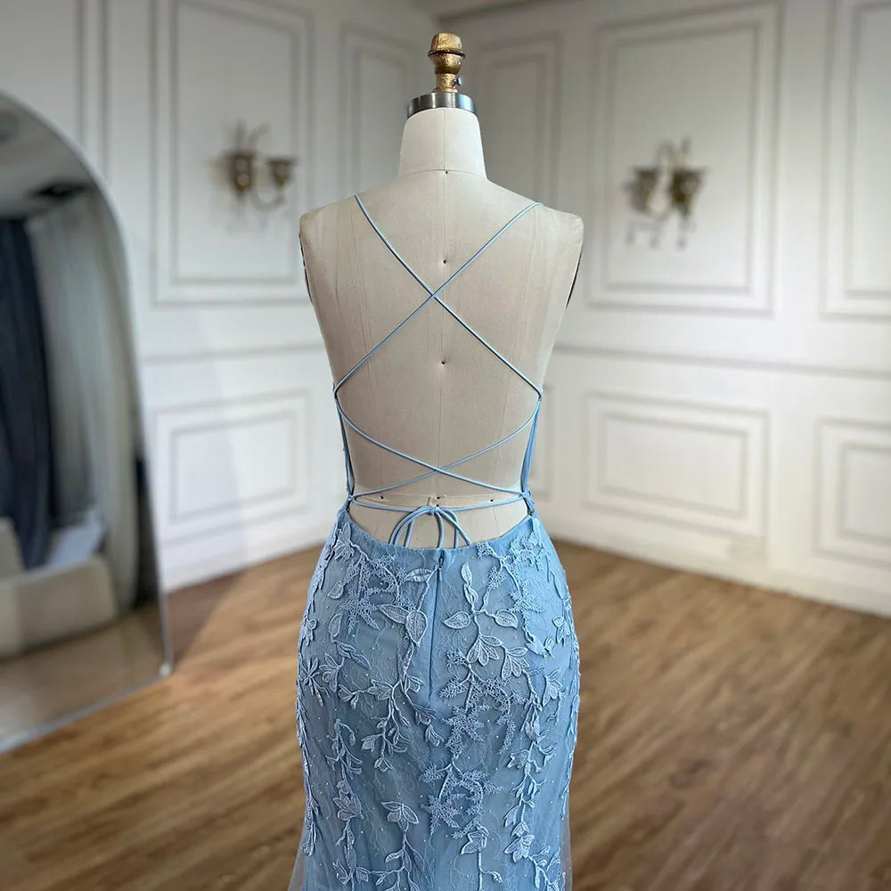 Elegant Blue Mermaid Prom Dress LA72624 - Perfect for Homecoming, Formal Dances & Special Occasions