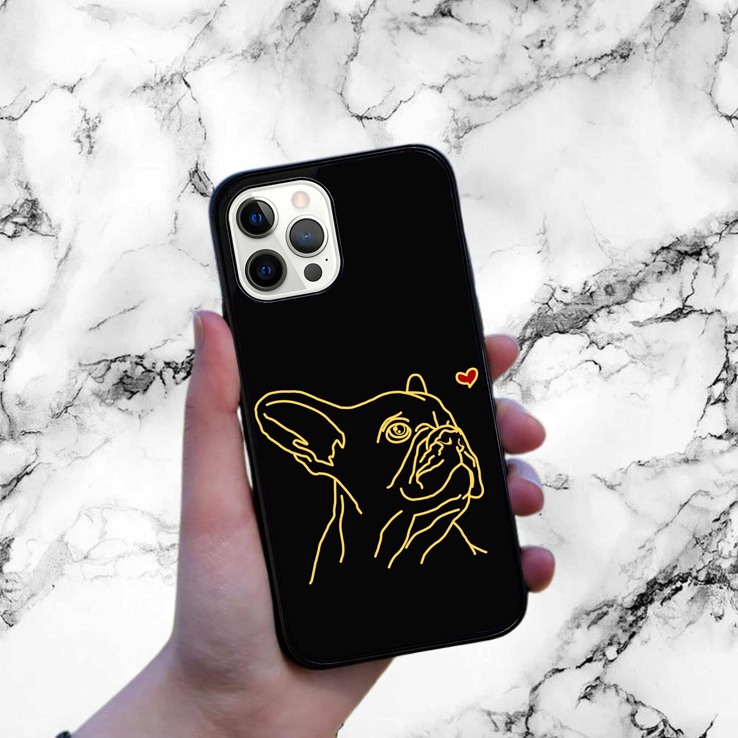 Funny French Bulldog Love Frenchie Dog Mom iPhone 13 Case - Durable Non-Slip TPU Rubber Shockproof Slim Protective Cover - Perfect Gift for Dog Lovers & Frenchie Owners - Ideal for Everyday Use, Work & Travel (Black, iPhone 13)