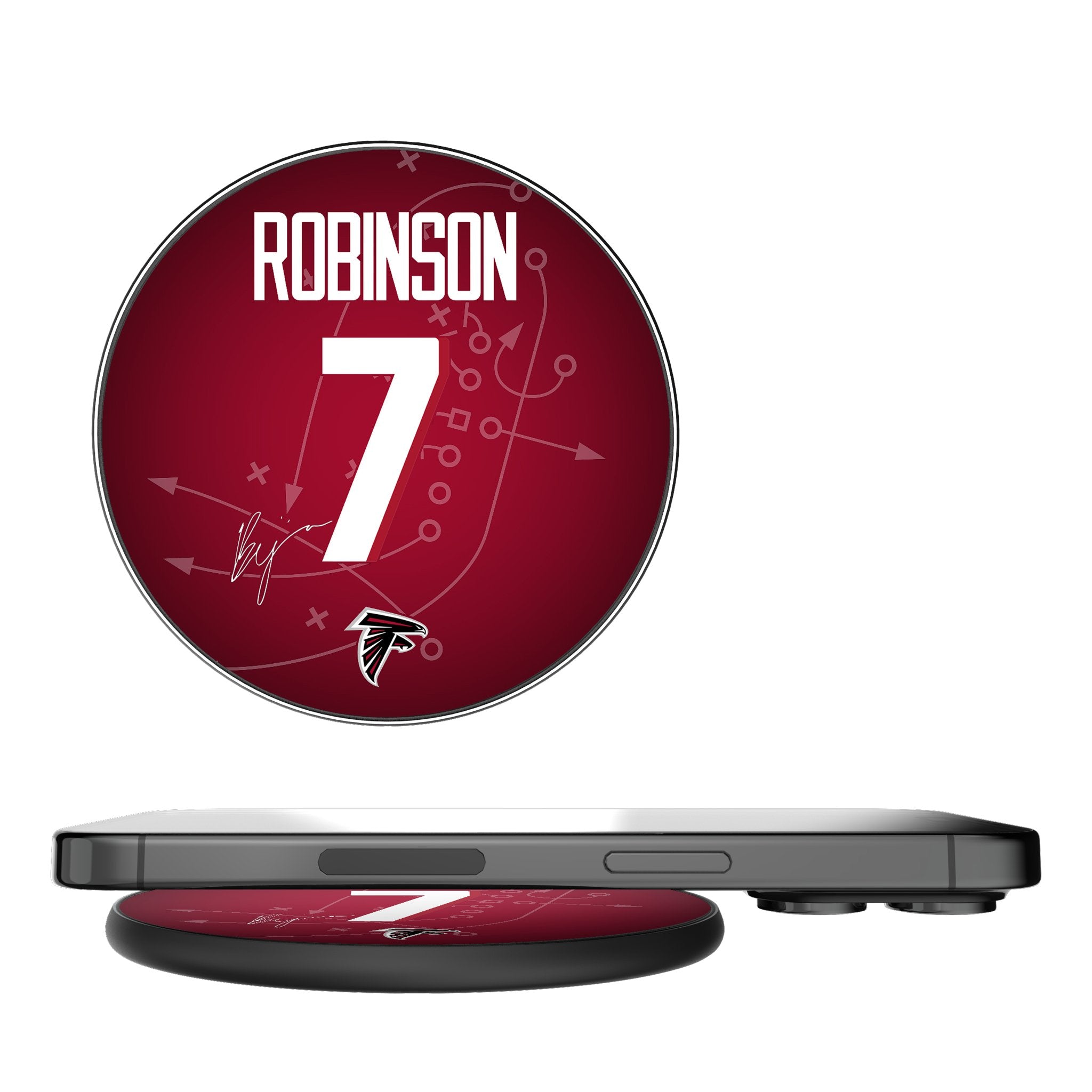 Bijan Robinson Atlanta Falcons 7 Ready 15W Fast Wireless Charger - Perfect for Home, Office & Travel Charging Needs