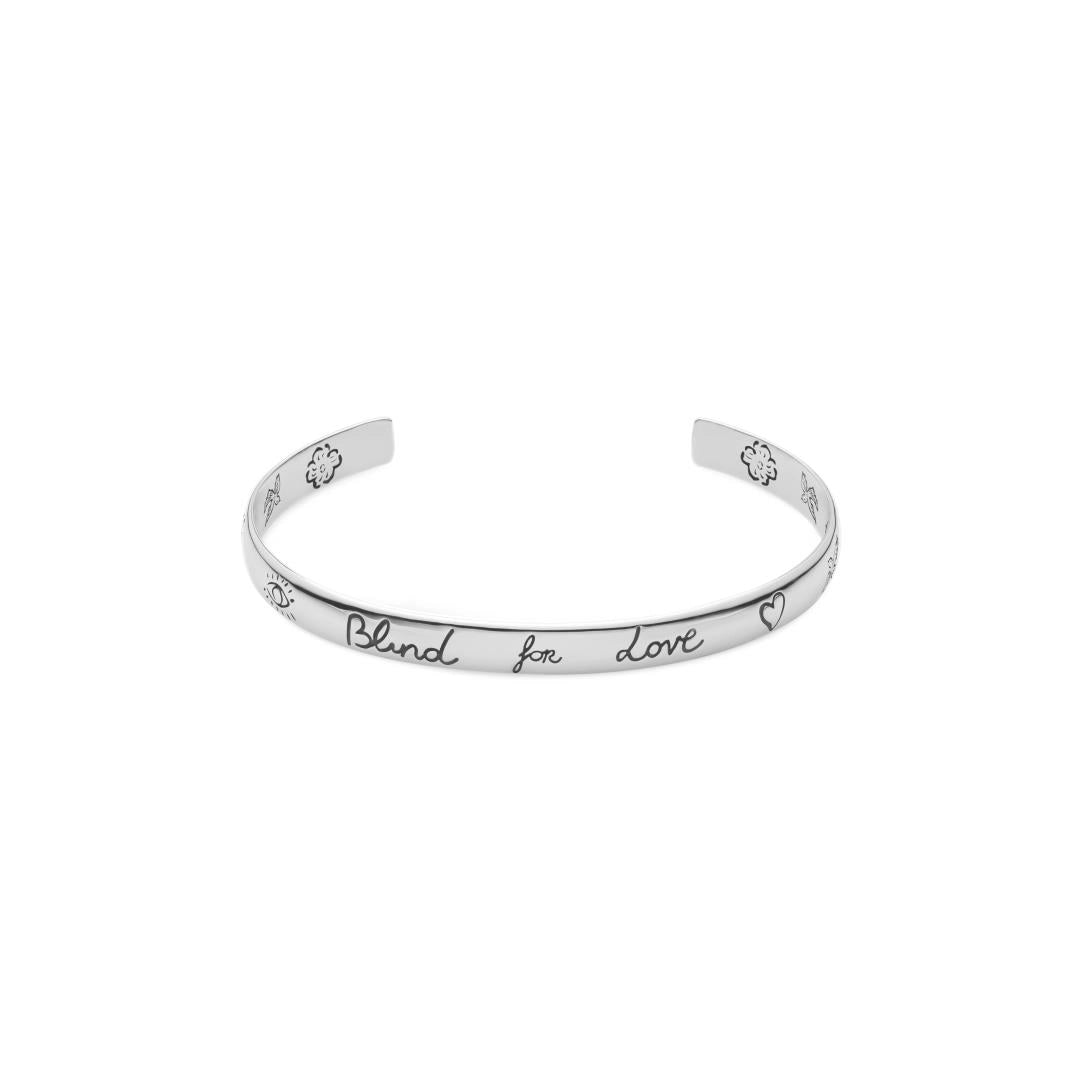 Gucci Blind for Love 6mm Sterling Silver Cuff Bracelet YBA455242001017 - Perfect for Gifts, Date Nights & Luxury Fashion Accessories