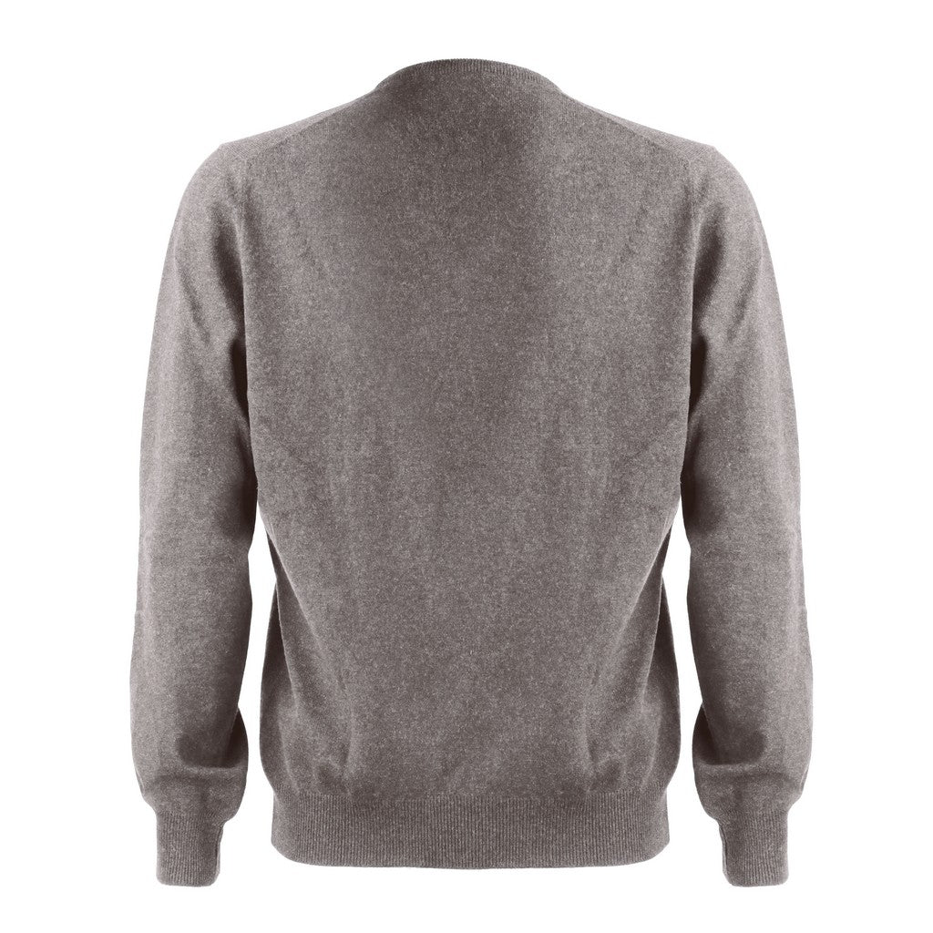 Premium GRAN SASSO Wool Cashmere V-Neck Sweater in Khaki | Soft & Warm Winter Pullover for Men | Perfect for Office, Casual Outings & Holiday Gatherings