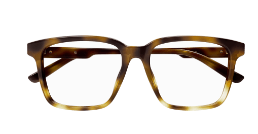 Gucci GG1293OA 003 Havana Clear Rectangle Men's Eyeglasses - Stylish Prescription Glasses for Men with UV Protection - Perfect for Work, Driving & Everyday Wear