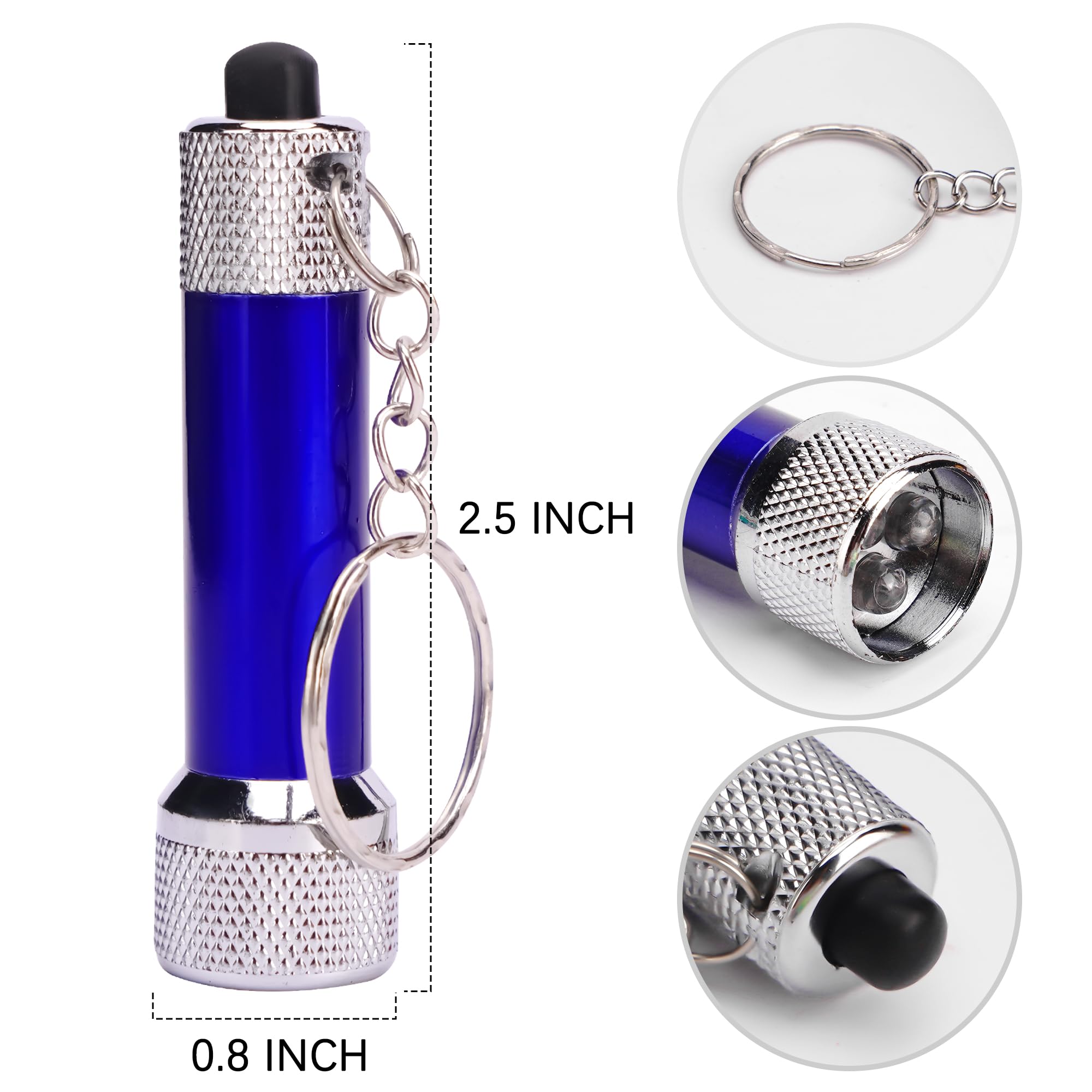PROLOSO Mini LED Flashlight Keychains - 20 Pack Bulk Keyring Torch Lights for Kids, Camping, Emergencies & Party Favors | Bright Portable Flashlights for Hiking, Nighttime Safety & Outdoor Adventures