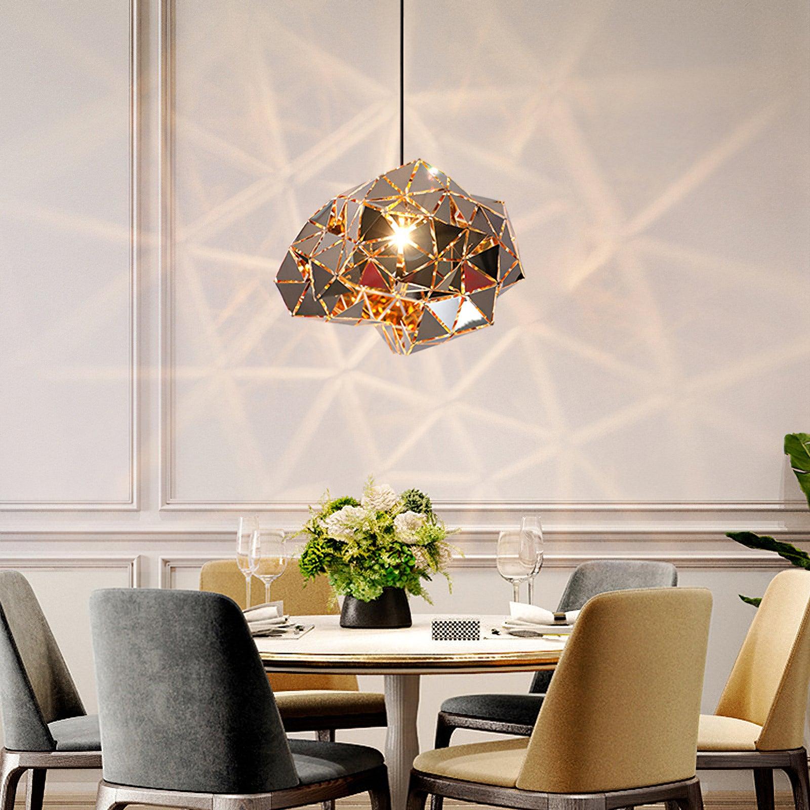 Modern Geometric Panel Pendant Light - Stylish Hexagonal Hanging Lamp for Living Room, Dining Room & Bedroom - Perfect for Home Decor and Interior Design