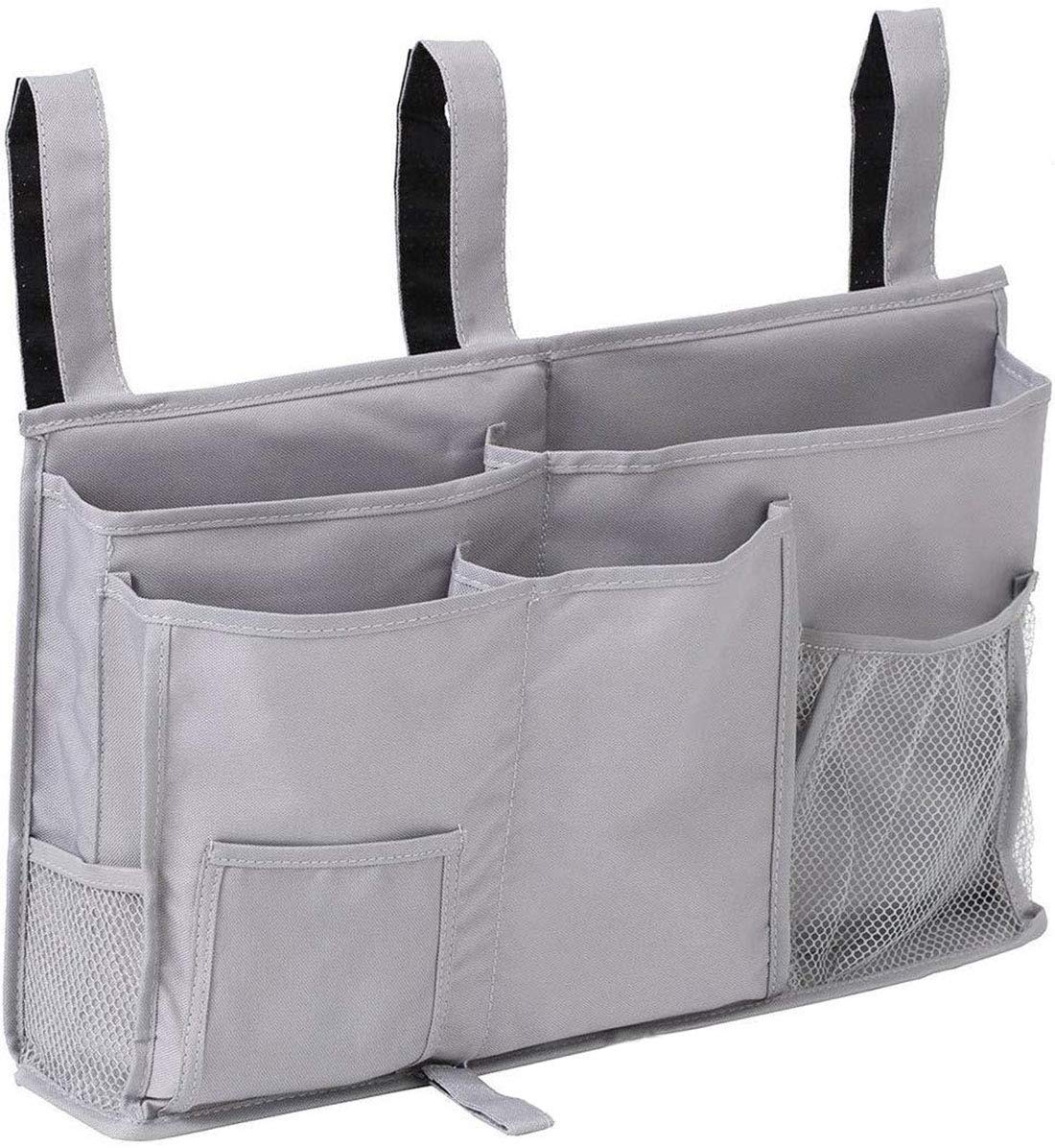 Under Bedside Caddy Cup Holder - Multi-Purpose Storage Organizer for Phones, Remotes, Books & Tablets - Fits Bunk Beds, End Tables, Desks, Recliners & Office Chairs - Perfect for Bedroom, Living Room & Nursery Organization