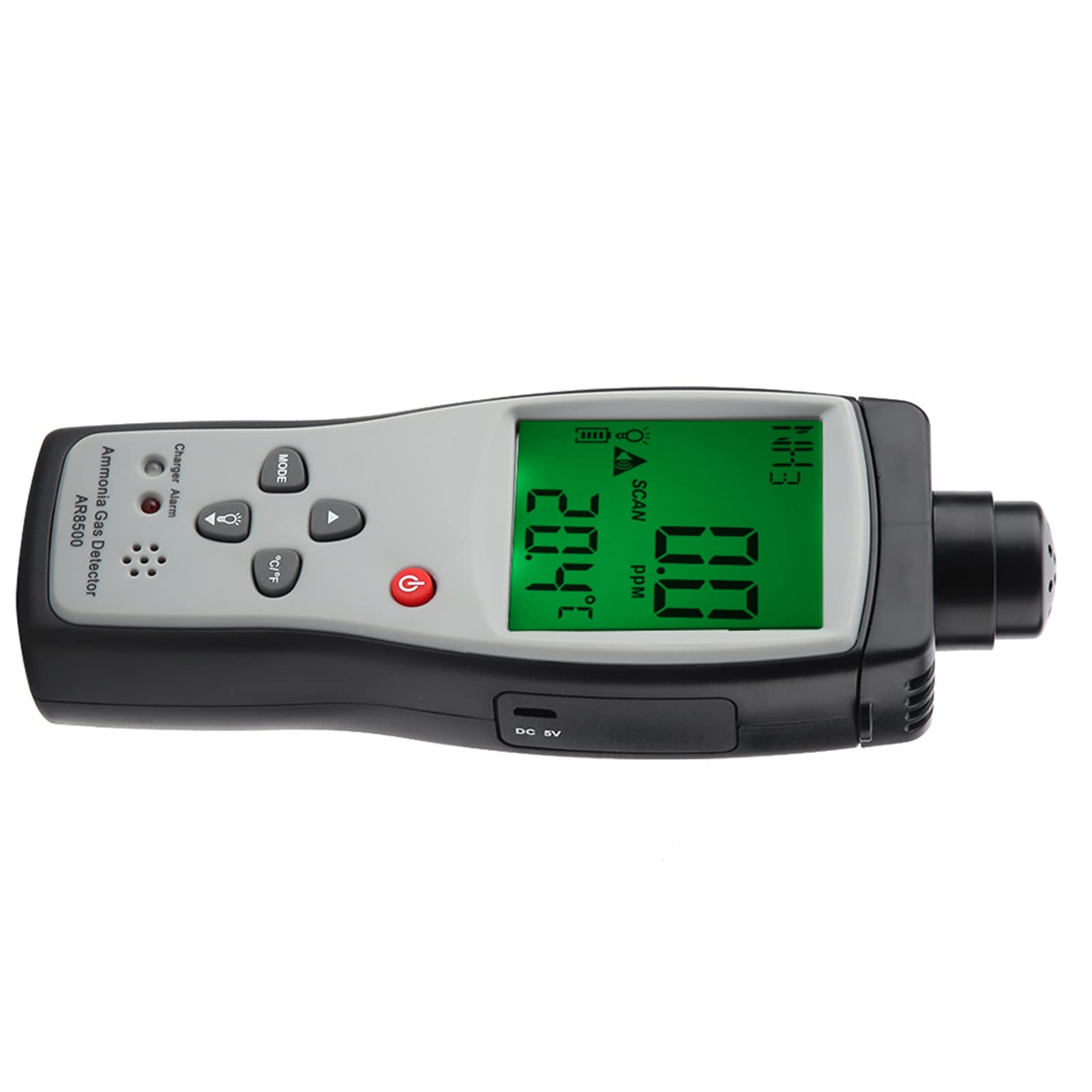 Portable Gas Detector with Electrochemical Sensor - 0-100PPM Ammonia Monitor with Sound & Light Alarm for Industrial Safety | Ideal for Metallurgy, Chemical Plants & Mining Operations