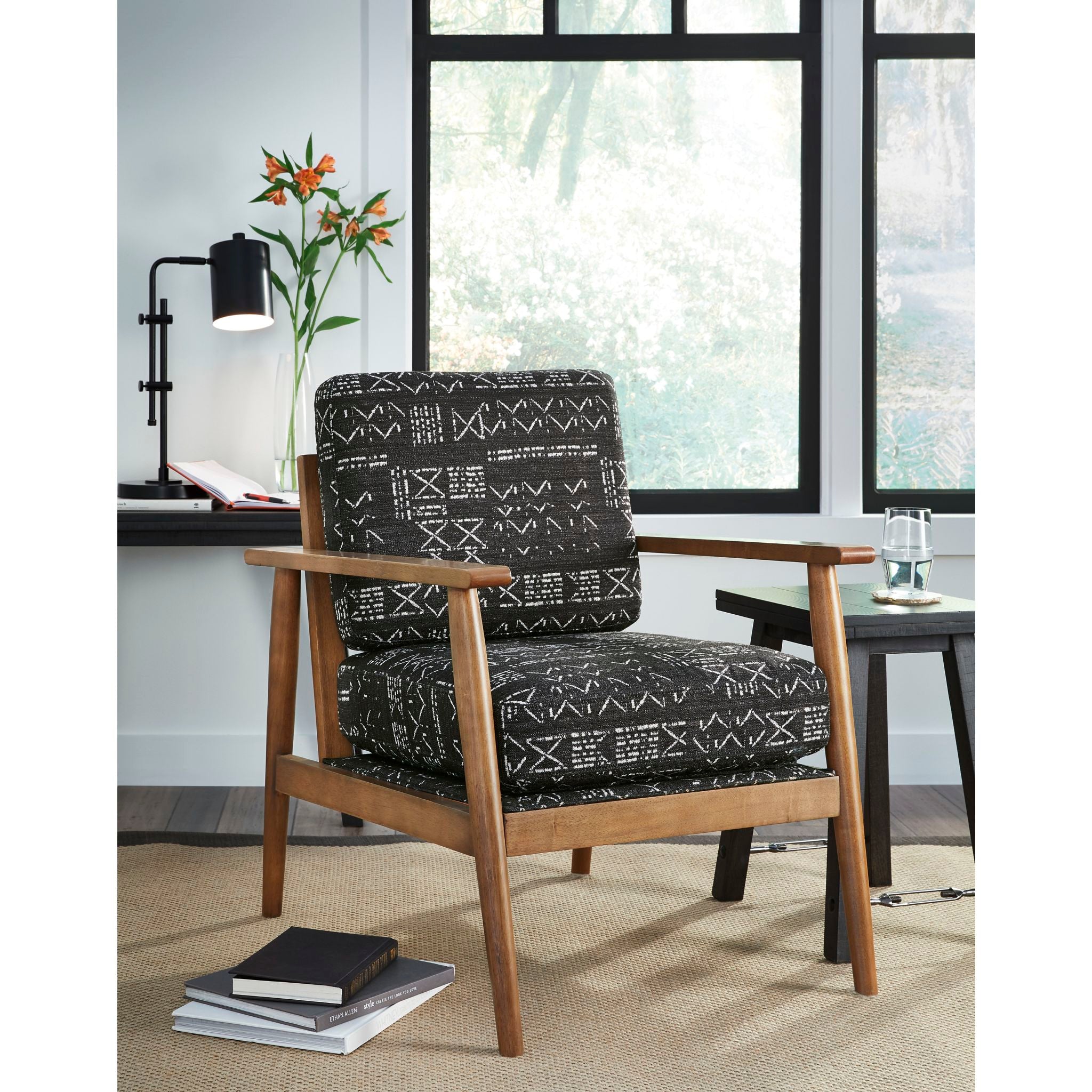 Bevyn Accent Chair - Modern Charcoal Gray Upholstered Lounge Chair for Living Room, Bedroom & Office - Comfortable Reading Chair with Sturdy Metal Legs