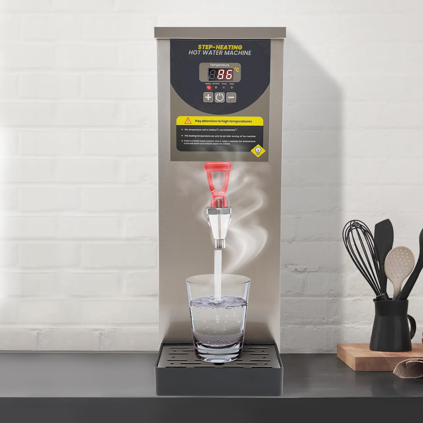 Commercial Electric Hot Water Dispenser 8L/2.11Gal - 2000W Fast Boiling Water Machine for Tea, Coffee, Dessert Shops & Hotels - 35L/H Capacity - Perfect for High-Demand Scenes Like Cafes, Restaurants and Catering Services