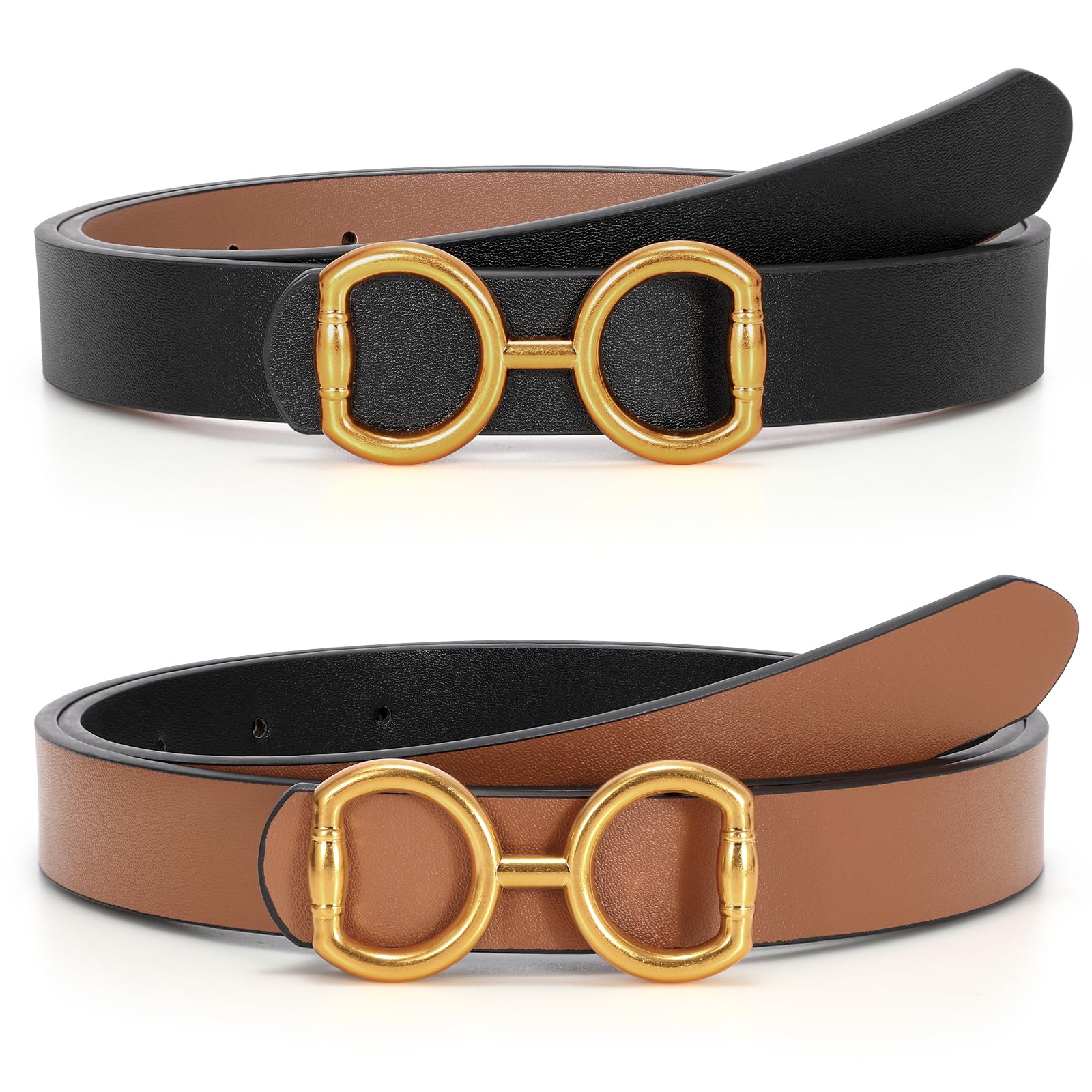 Reversible Genuine Leather Belt for Women - Stylish Adjustable Waist Belt for Jeans, Pants & Dresses (0.9