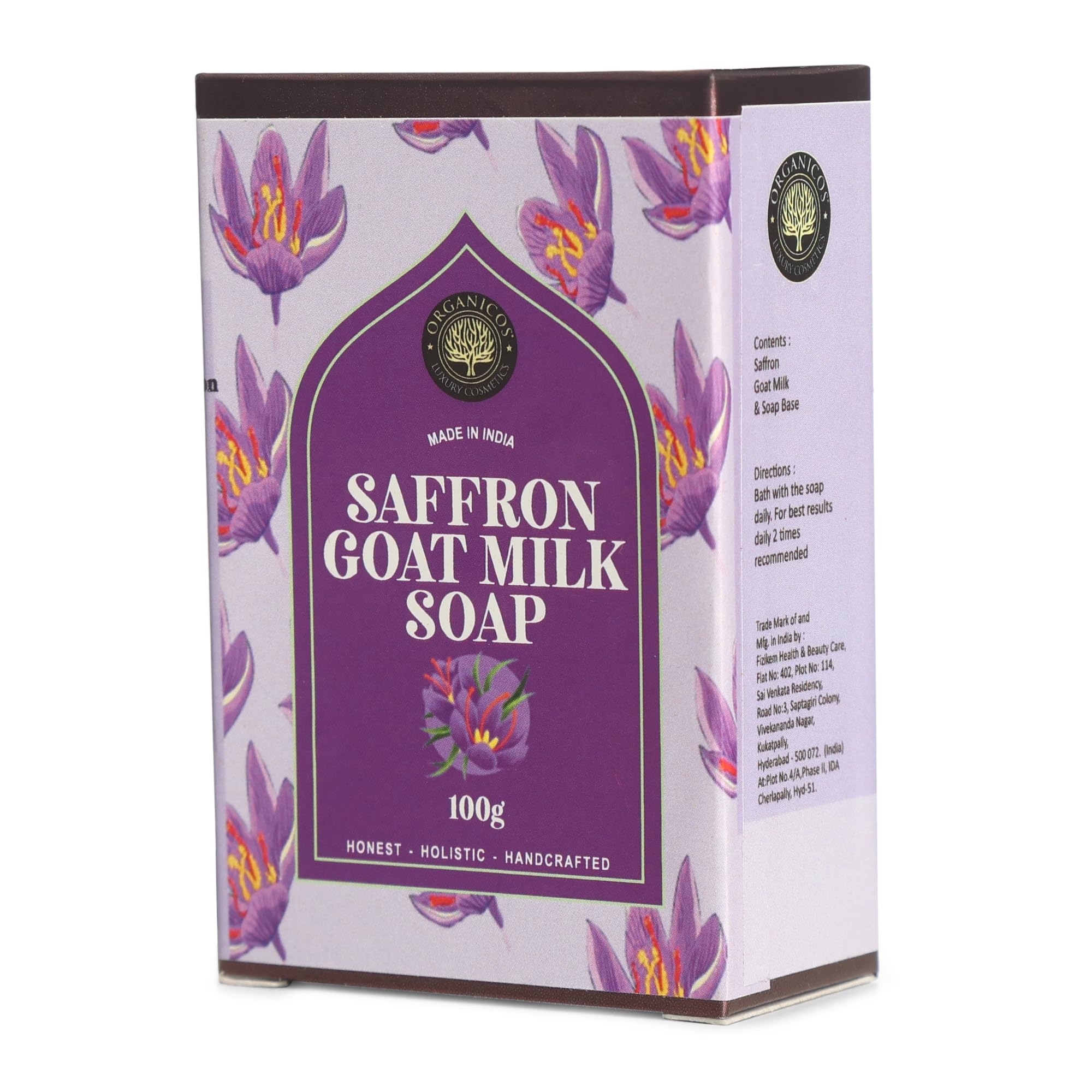Organic Saffron & Goat Milk Skincare Soap - Natural Moisturizing & Brightening Face & Body Cleanser - Perfect for Dry, Sensitive Skin & Daily Gentle Cleansing Routine