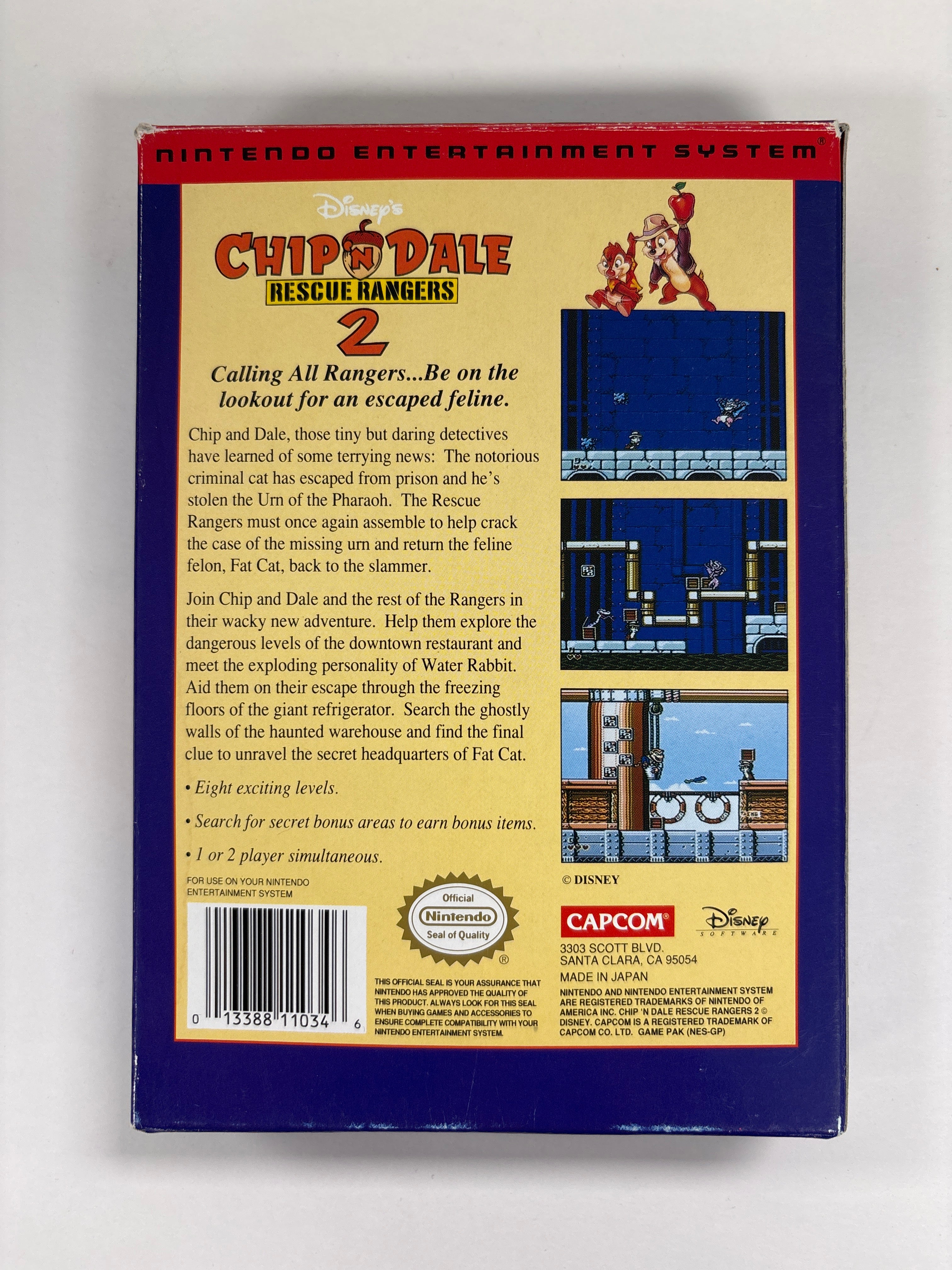 Original Chip 'N Dale: Rescue Rangers 2 NES Box & Inserts Only (No Game or Manual) - Perfect for Collectors & Retro Gaming Display