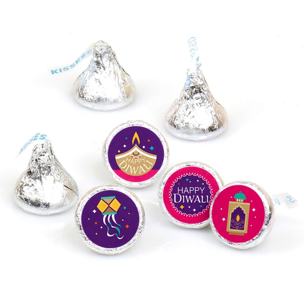 Happy Diwali Candy Stickers - 108 Round Labels for Chocolate & Party Favors - Festival of Lights Celebration Decorations - Perfect for Diwali Parties, Gift Wrapping & Sweet Treats