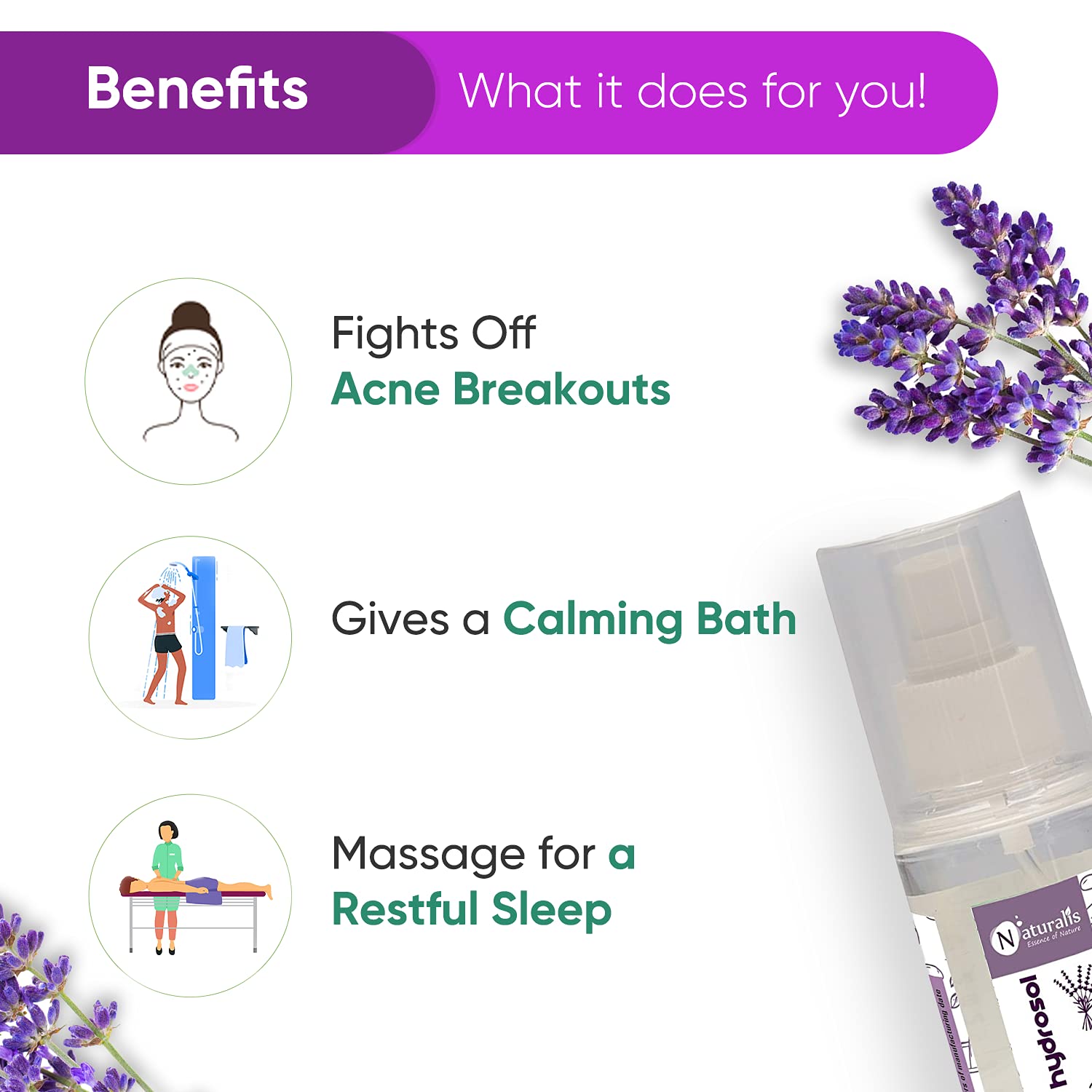 Naturalis Essence of Nature Lavender Water Toner for Skin, Hair & Face Care | Hydrating Facial Mist, Soothing Hair Rinse & Relaxing Aromatherapy