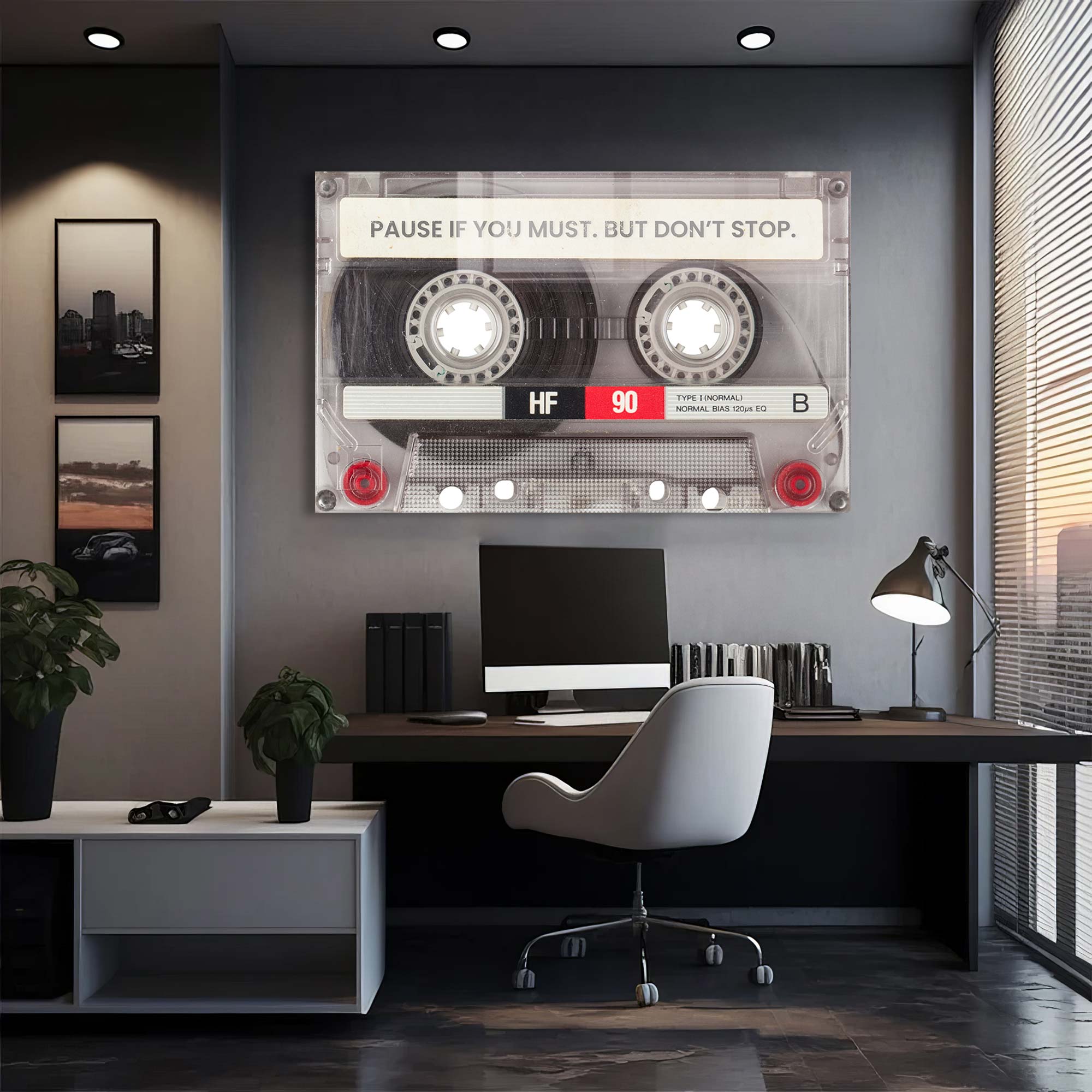 Pause If You Must Tempered Glass Wall Art - Elegant Home Decor for Living Room, Bedroom & Office