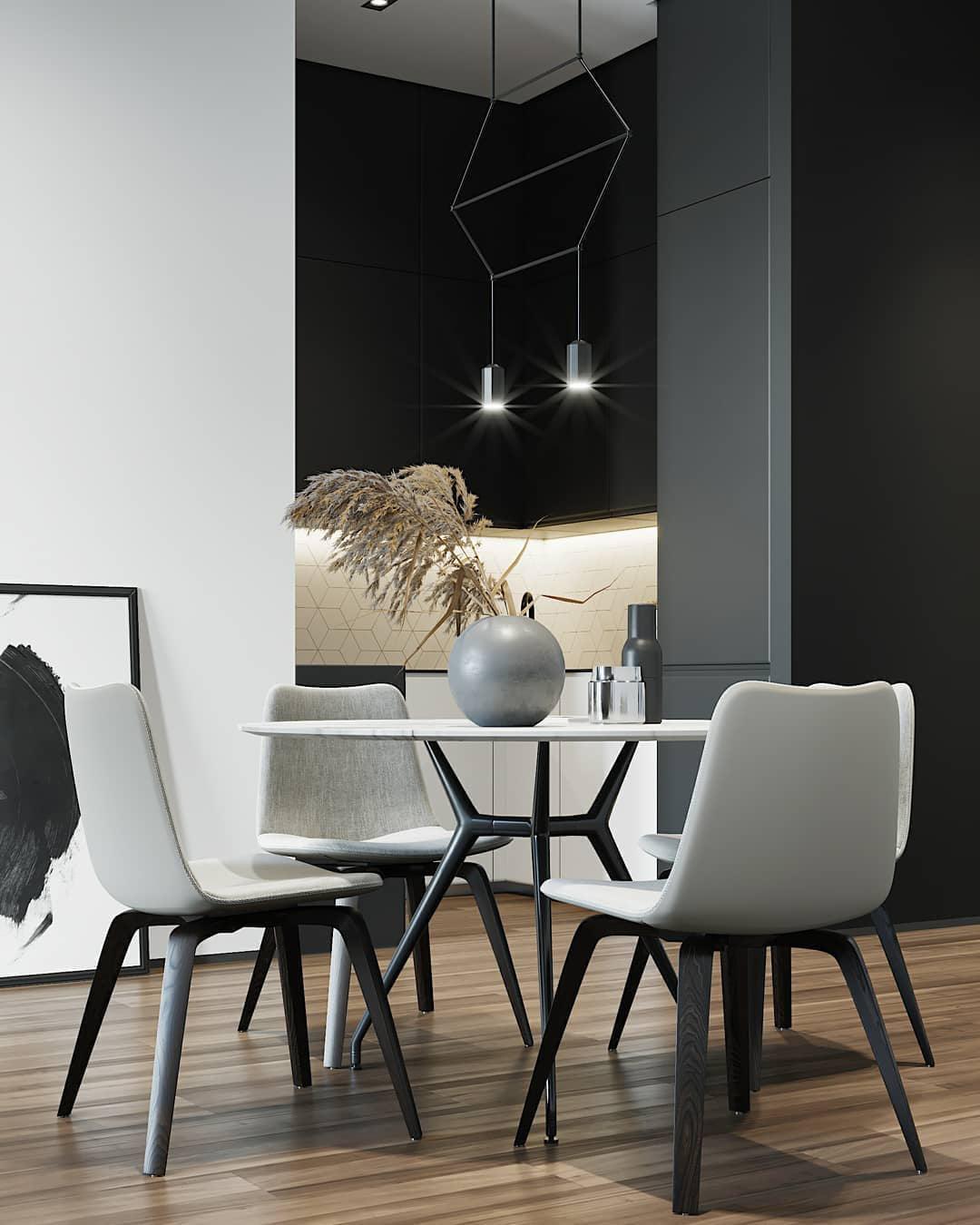 Modern Line Art Pendant Light - Minimalist Geometric Ceiling Lamp for Dining Room, Kitchen Island & Living Room Decor - Adjustable Hanging Light Fixture with Artistic Design