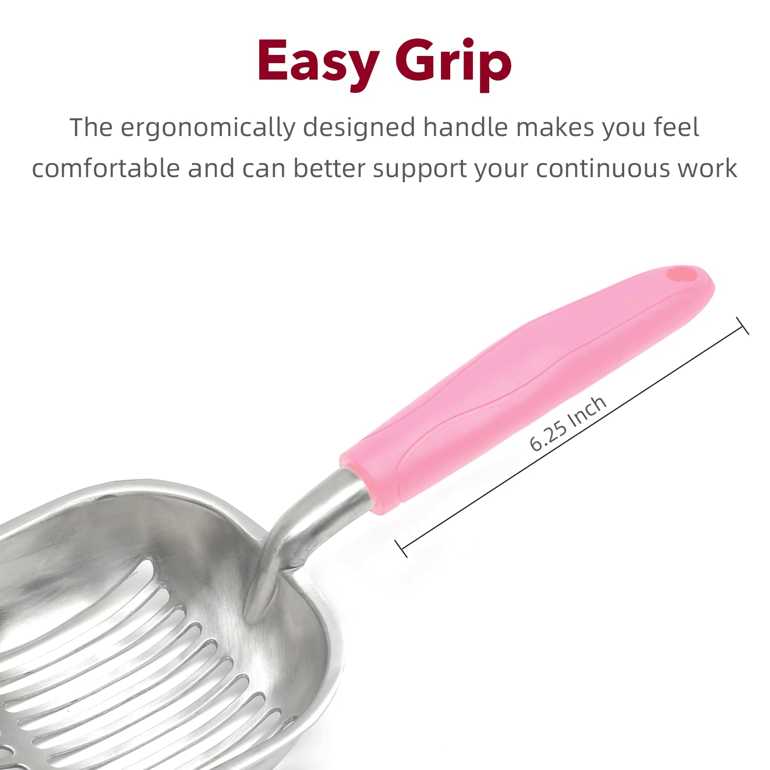 Premium Cat Litter Scoop - Heavy Duty Aluminum Alloy Sifter with Long Handle - Durable Metal Pooper Scooper for Kitty Litter Box - Perfect for Deep Cleaning & Easy Waste Removal