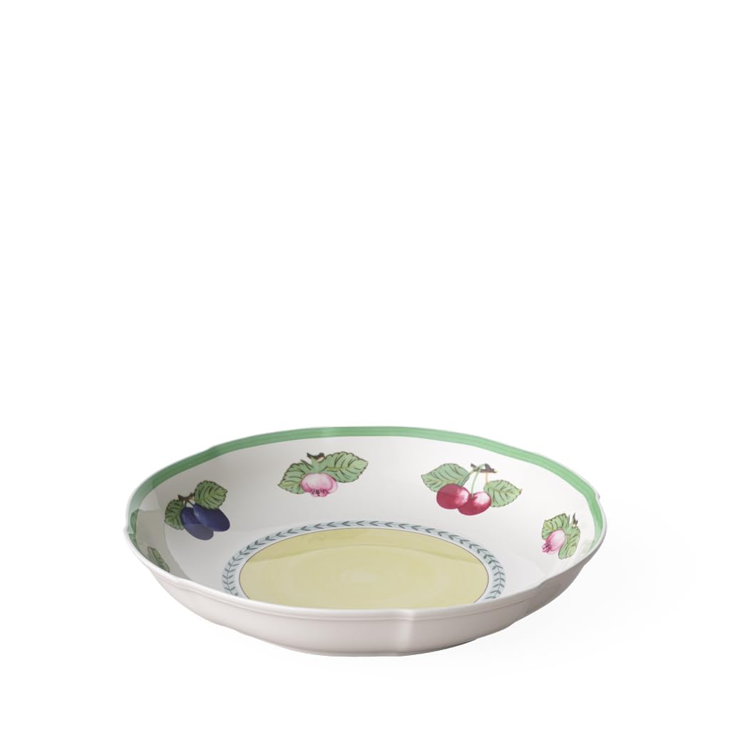 Premium Villeroy & Boch French Garden Fleurence Porcelain Pasta Serving Bowl - 15 Inch White & Colored Design for Elegant Dining & Entertaining