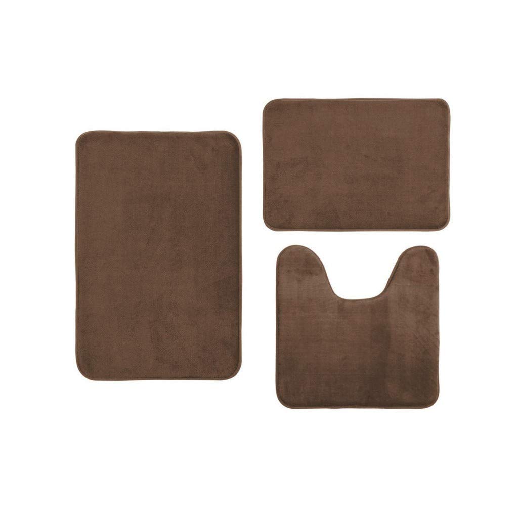Lazapa 3-Piece Coral Velvet Memory Cotton Rugs Set - Non-Slip Absorbent Bath Mat, Soft Living Room Carpet & Christmas Home Decor for Bedroom, Kitchen, Entryway - Perfect for Cozy Home, Holiday Decorations and Guest Welcome