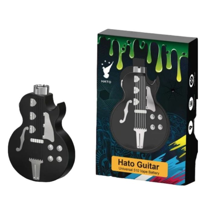 Hato Guitar Universal 510 Thread Cartridge Vape Battery - 650mAh USB Rechargeable - Compatible with Most 510 Vape Cartridges - Perfect for On-The-Go Vaping & Discreet Use