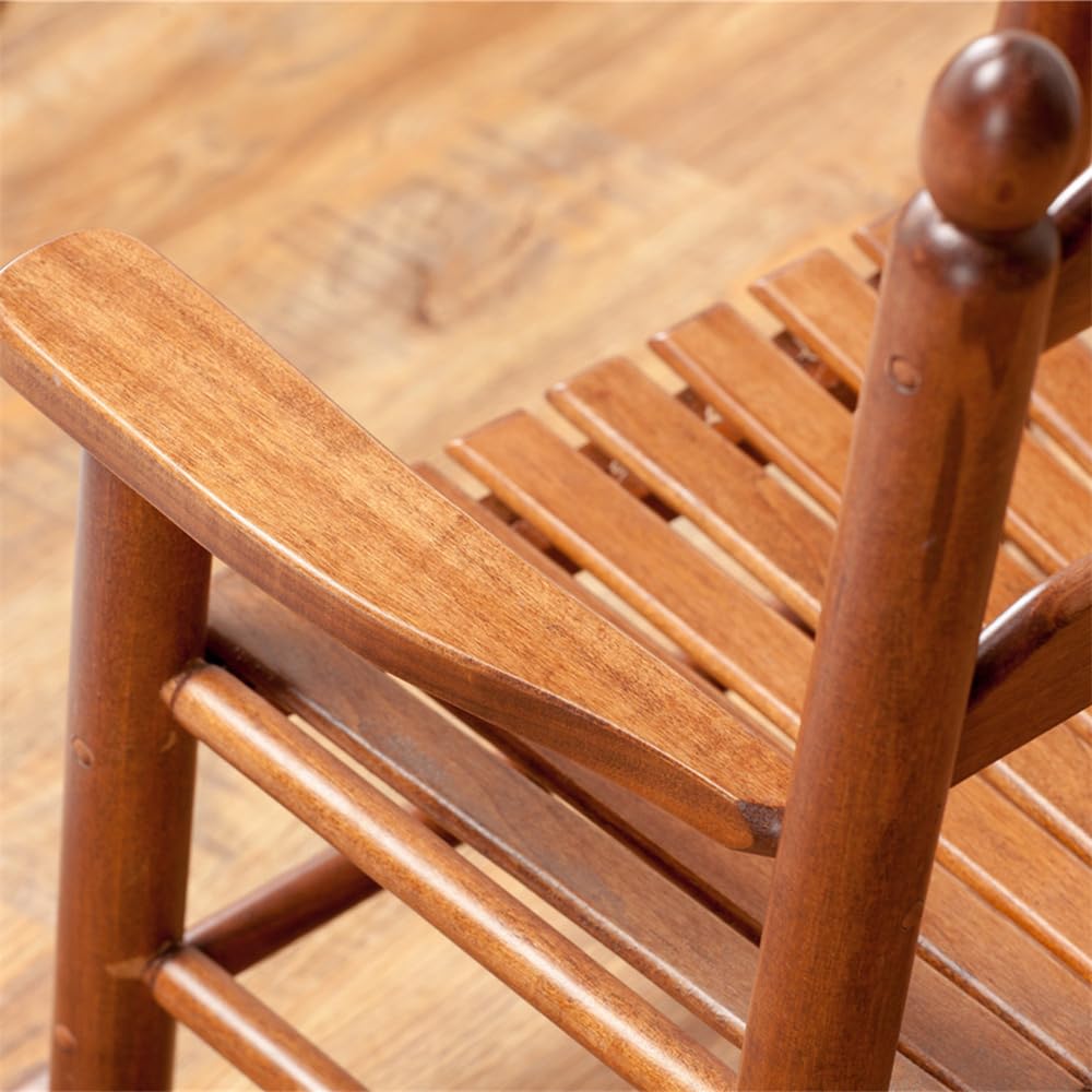 Wooden Rocking Chair for Toddlers Ages 3-6 - Kids Rocker Chair for Indoor & Outdoor Use - Patio, Porch, Balcony, Nursery Furniture - Natural Brown Finish - Perfect for Reading Nook, Playroom or Relaxation Time