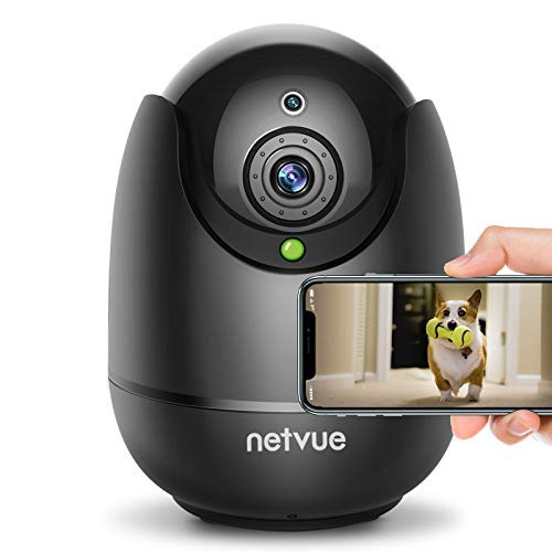 Netvue Indoor Security Camera with AI Detection - 1080P FHD Pet/Baby Monitor, Night Vision, 2-Way Audio, Cloud & Local Storage - Ideal for Home, Nursery & Pet Monitoring (Black)