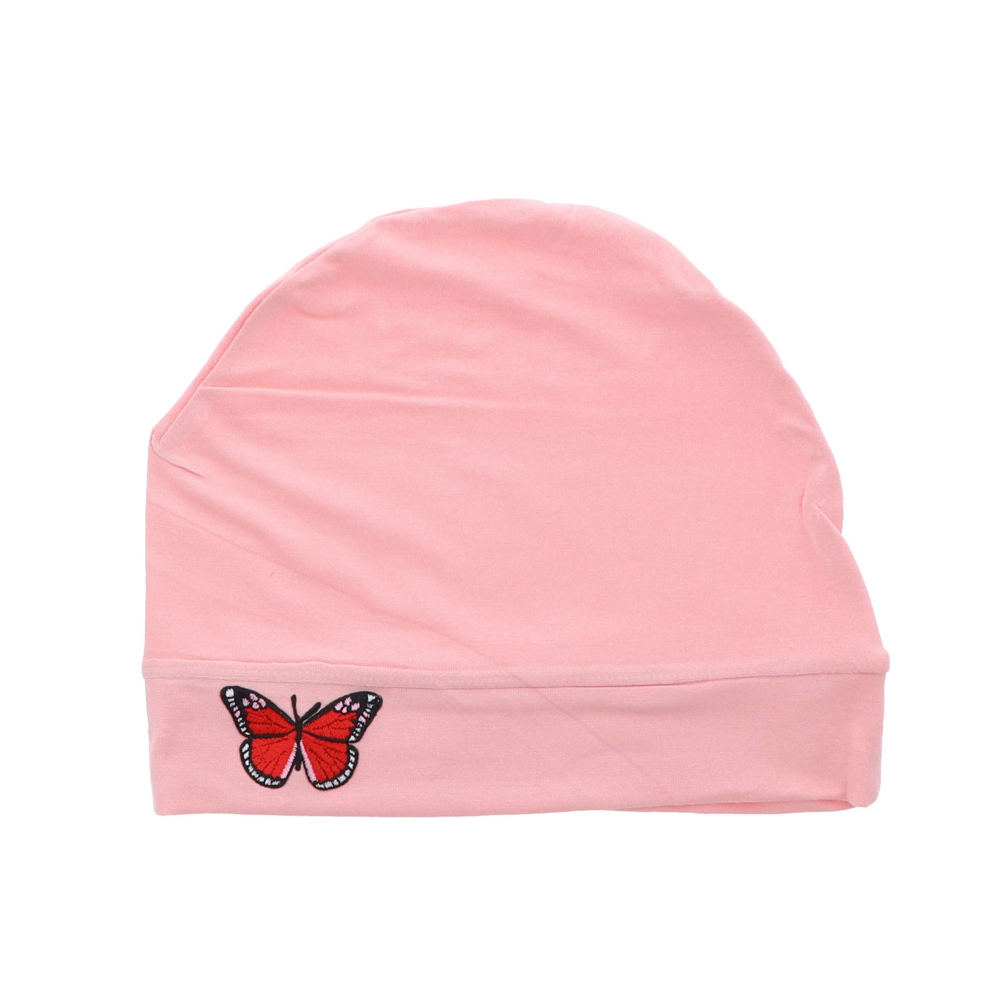 Soft Chemo Cap & Sleep Turban for Women - Comfortable Headwear for Cancer Patients & Hair Loss - Red Butterfly Design - Perfect for Sleeping, Lounging & Recovery