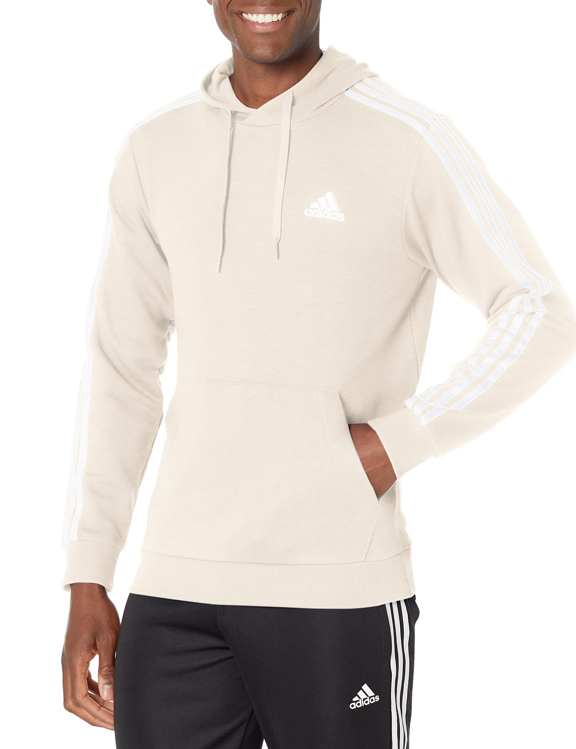 **Adidas Men's Essentials Fleece 3-Stripes Hoodie - Soft & Comfortable Pullover for Casual Wear, Gym & Outdoor Activities**