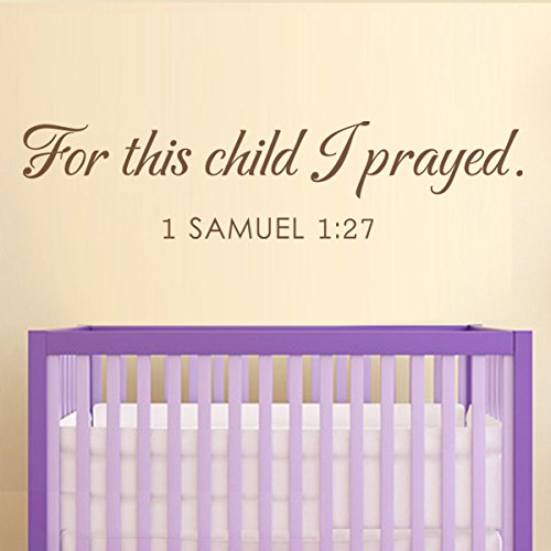 Prayer Nursery Wall Decal - Bible Verse Vinyl Sticker with Inspirational Quote for Baby Room Decor (Brown) | Perfect for Christian Nurseries, Baptism Gifts & Newborn Bedroom Wall Art