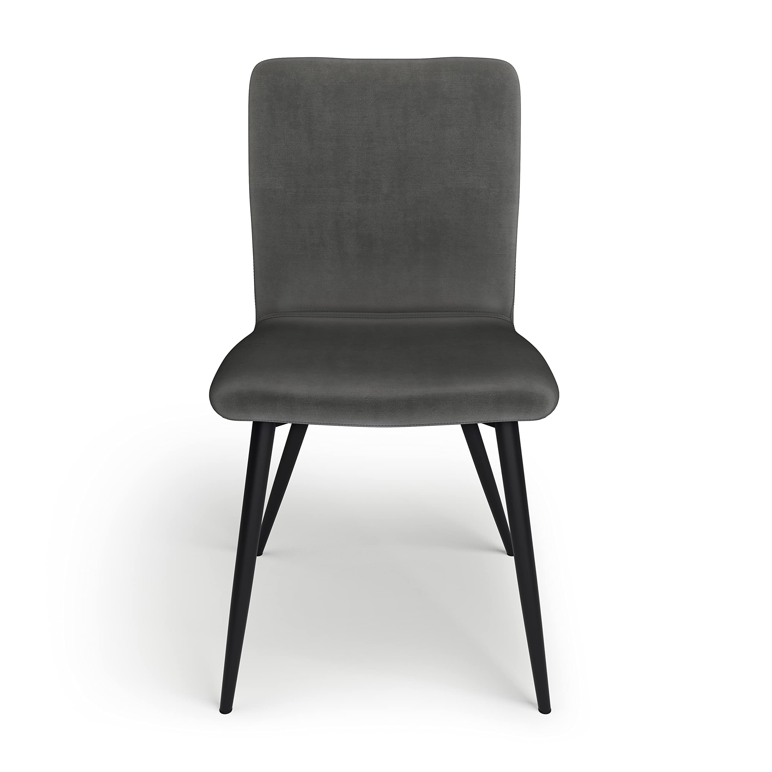 SIMPLIHOME Baylor Mid Century Modern Dining Chairs (Set of 2) - Dark Grey Velvet Upholstered - Comfortable & Stylish for Dining Room, Kitchen, Breakfast Nook & Home Office