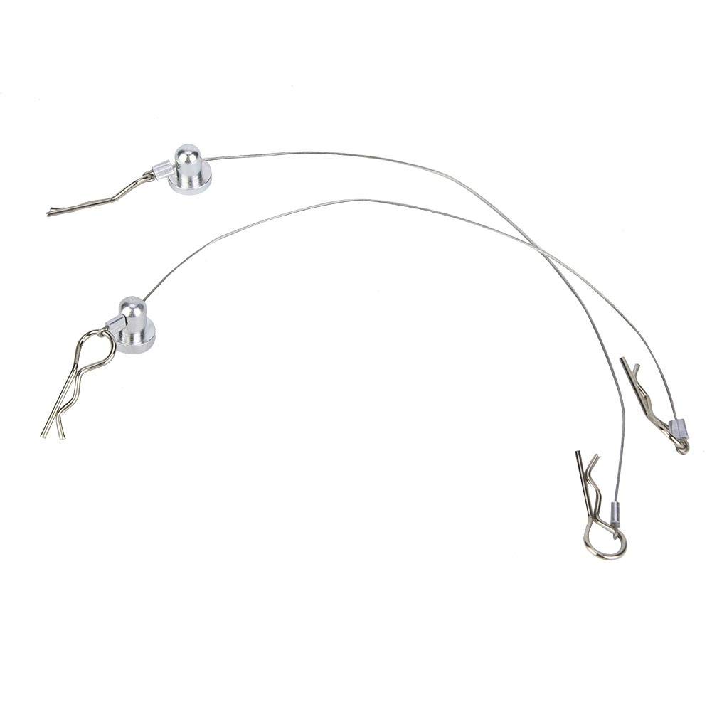 V GEBY 1/10 RC Car Body Shell Clip Pins & Rope Set - Silver, Durable Car Shell Clips for Secure Fit, Ideal for Off-Road Racing and Drift Tracks